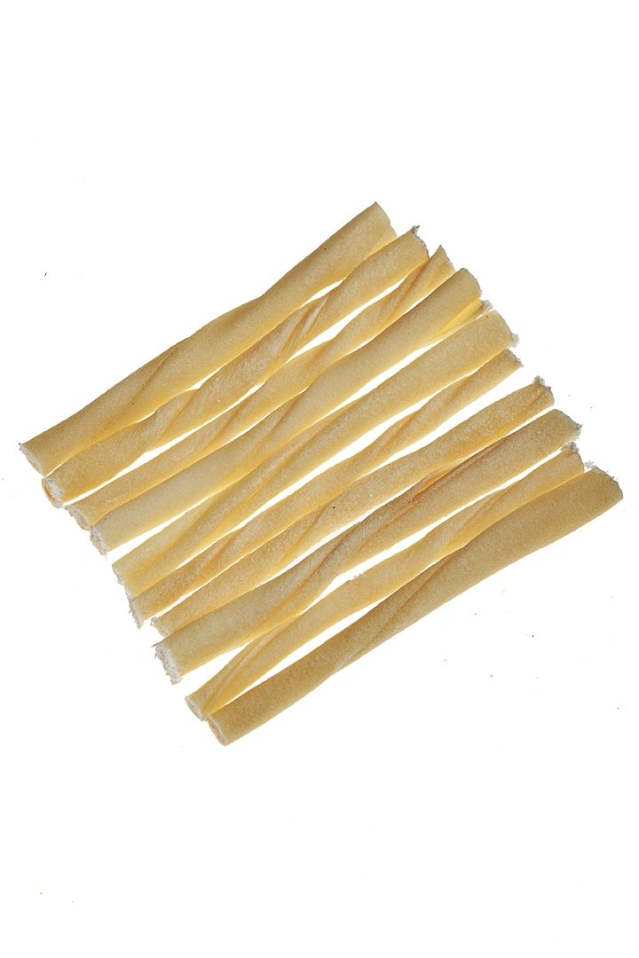 Tasman's Natural Pet Bison Collagen Twisters, 75 Count Jar, 5" Rawhide Alternative, Natural