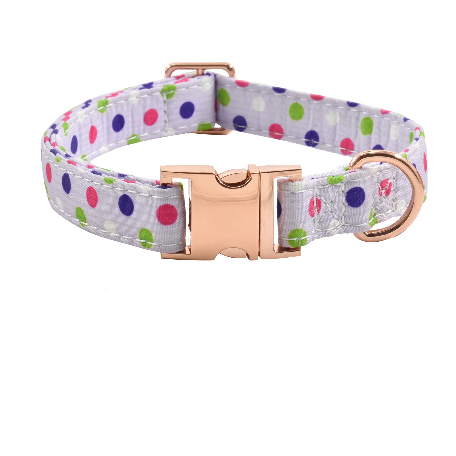 Metal Buckle Dog Collar, Durable Adjustable Dog Collar Soft For Small Medium Large Dogs (Purple Point, S(10-14In)