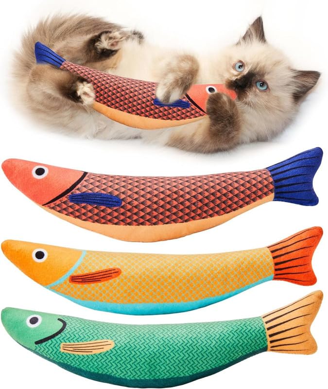 Bohobark 1Pcs Catnip Toys For Cats,Cat Chew Toys,Cat Nips, Bite Resistant Catnip Toys With Bell Inside, Plush Cartoon Kitten Tee