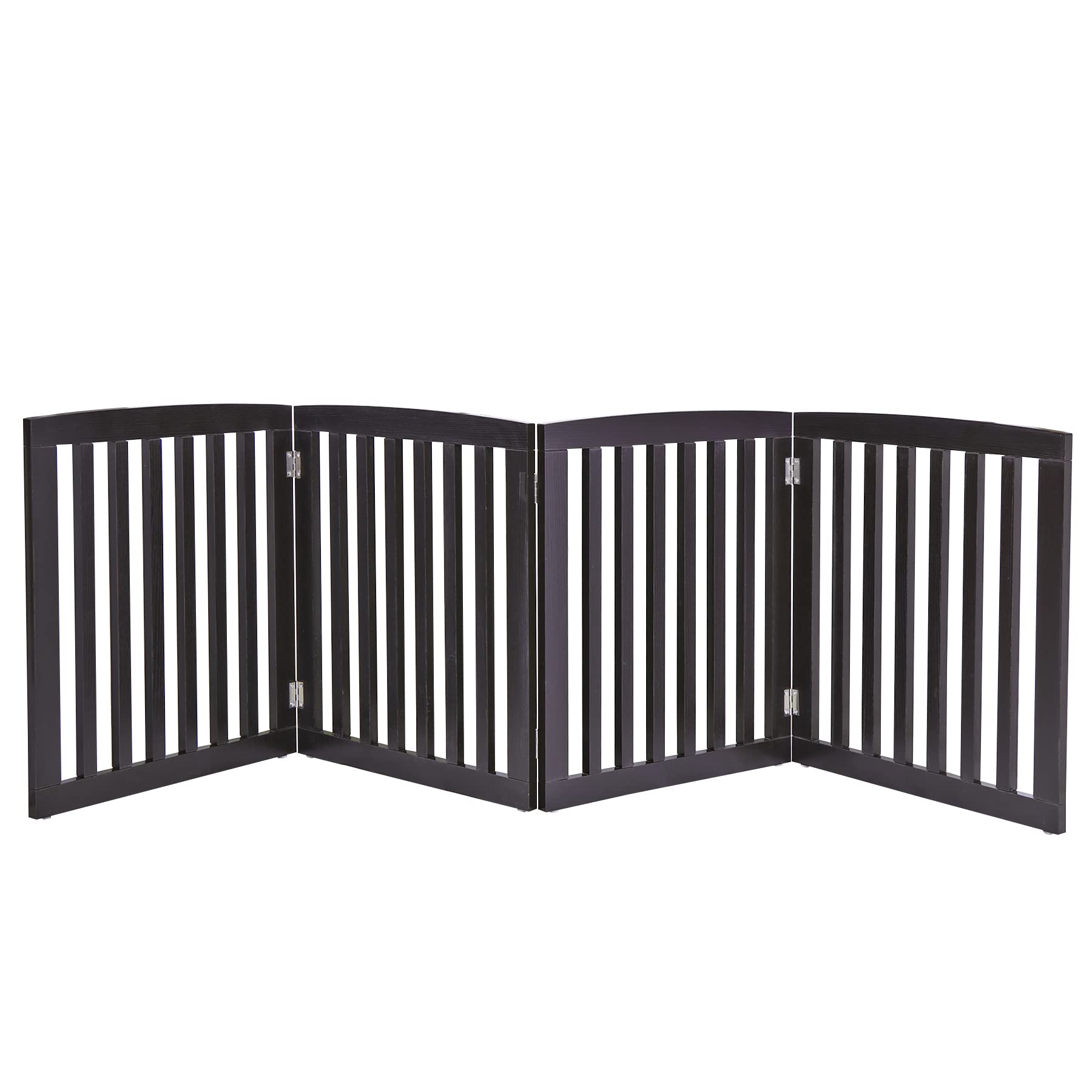 Pet Gate Dog Gate Indoor For Doorways Stairs 24 Inch Dog Fence Extra Wide 4 Panel Wooden