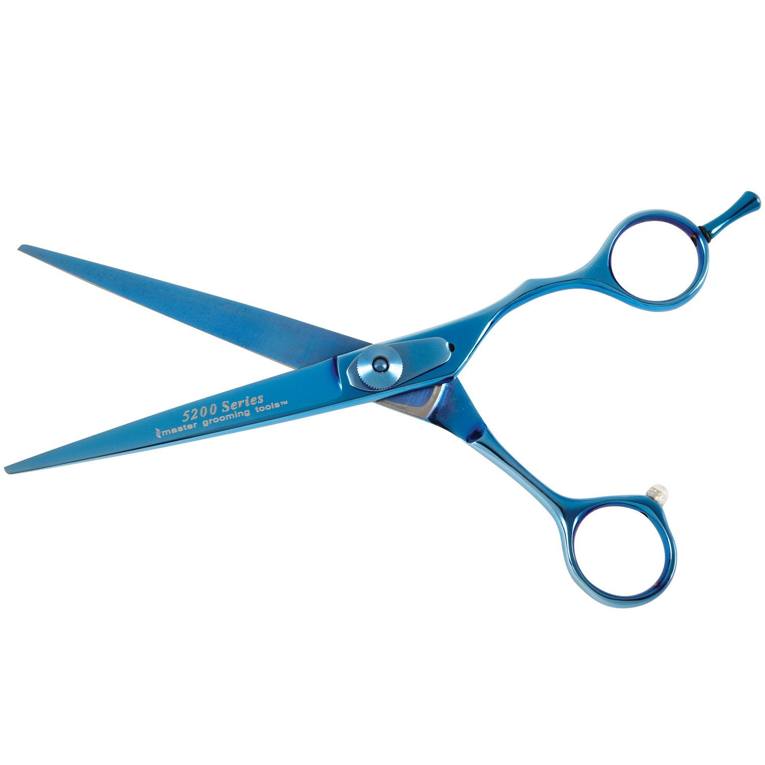 Master Grooming Tools 5200 Blue Titanium Shears — High-Performance Shears For Grooming Dogs - Straight, 6½'