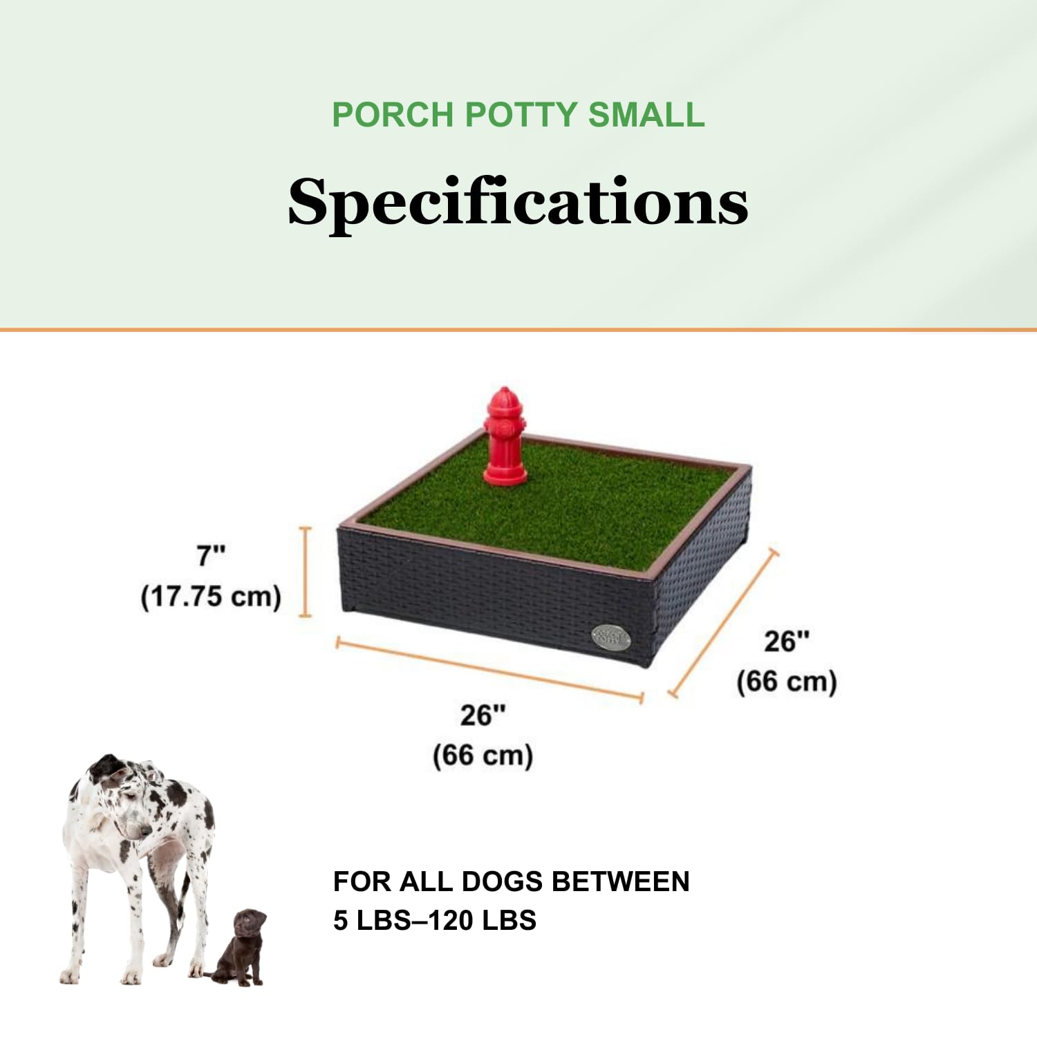 Porch Potty Small, Self-Draining Dog Potty With Premium Synthetic Grass Pads - Perfect For Apartments, Balconies, Patios, And Indoor/Outdoor Use