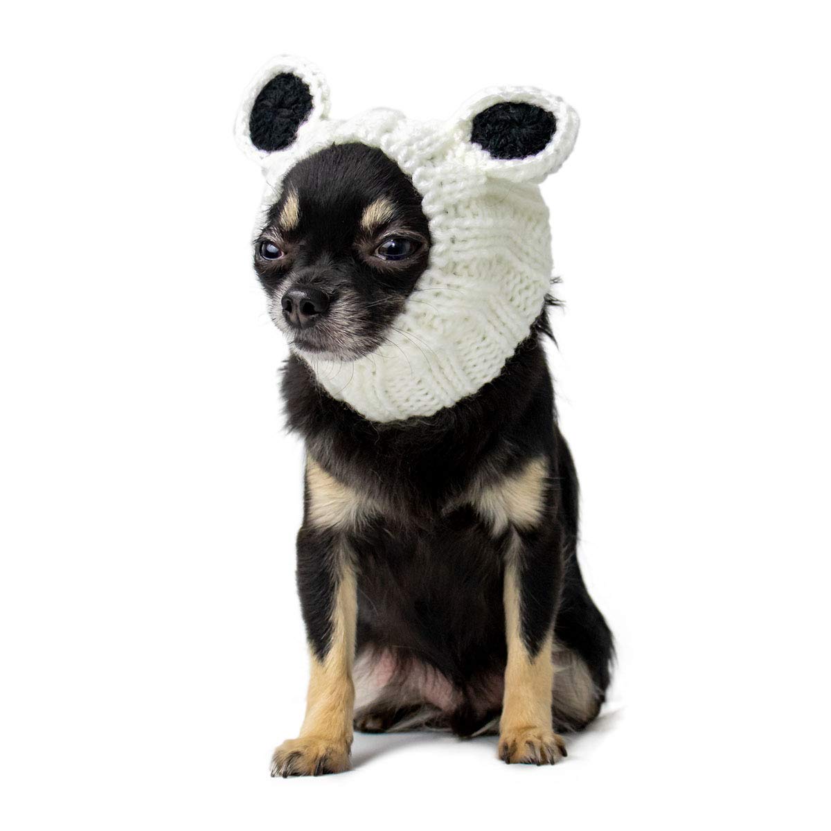 Zoo Snoods Panda Costume for Dogs- Warm No Flap Ear Wrap Hood for Pets, Kungfu Panda Dog Outfit for Winters, Halloween, Christma