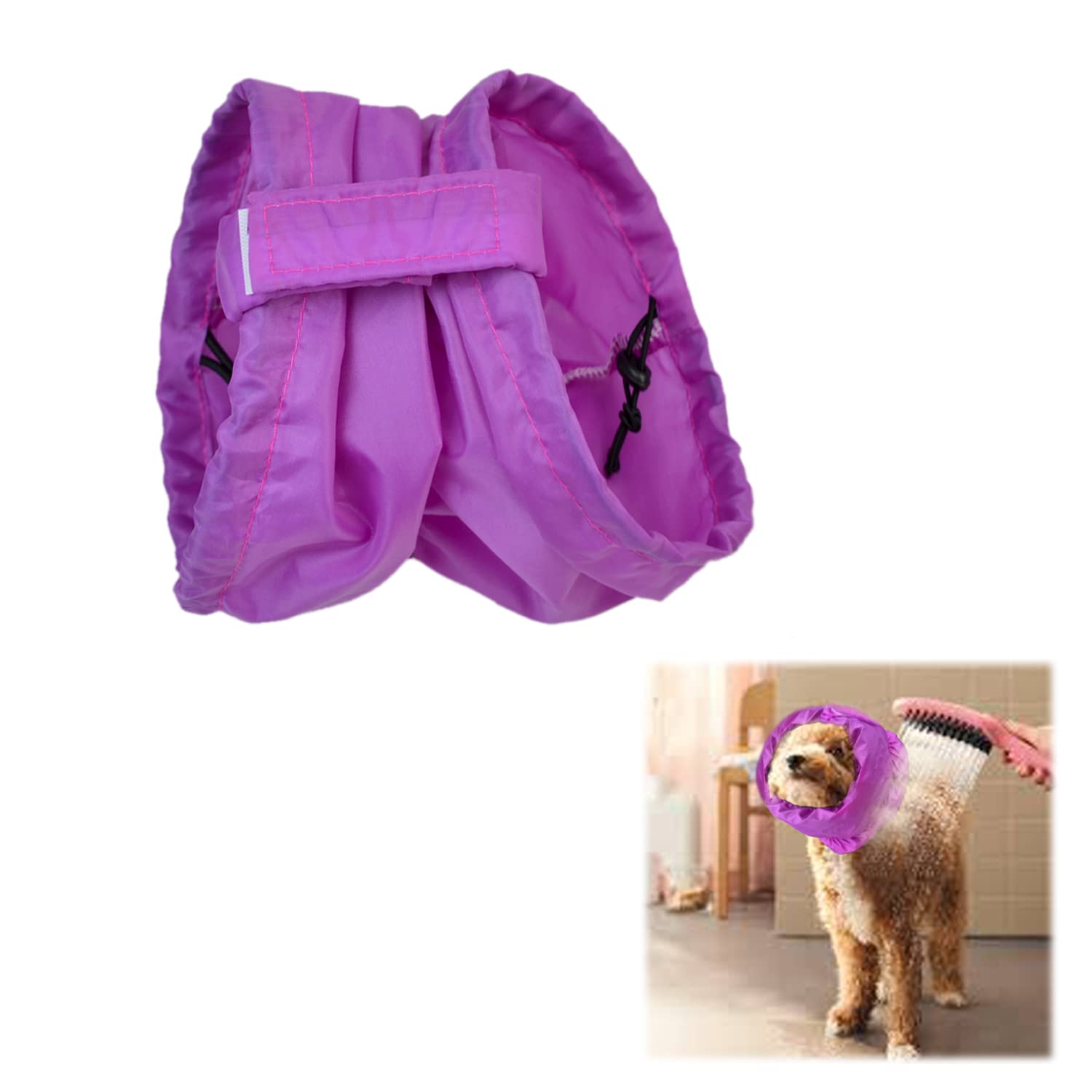 2 Pack Dog Bath Cap Waterproof Shower Hat Dogs Snood For Washing Raining Swimming Dogs Ear Prevention Cover Guard (L)