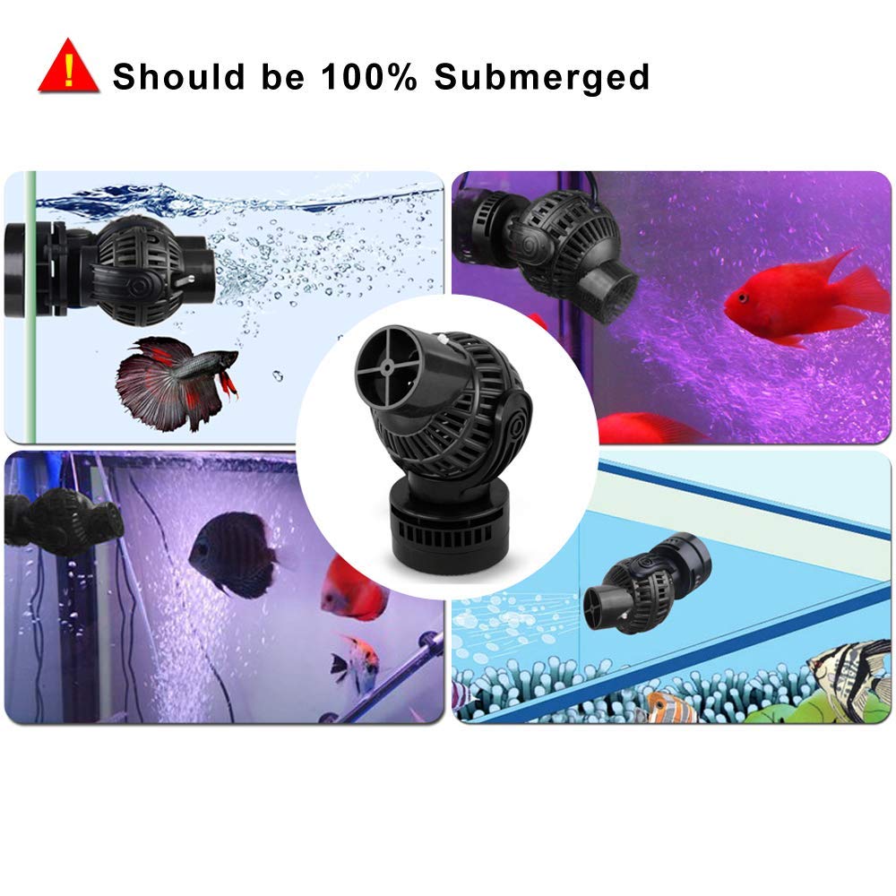 Freesea Aquarium Circulation Pump Wave Maker Power Head With Magnetic Mount Suction (1050 Gph, Black)