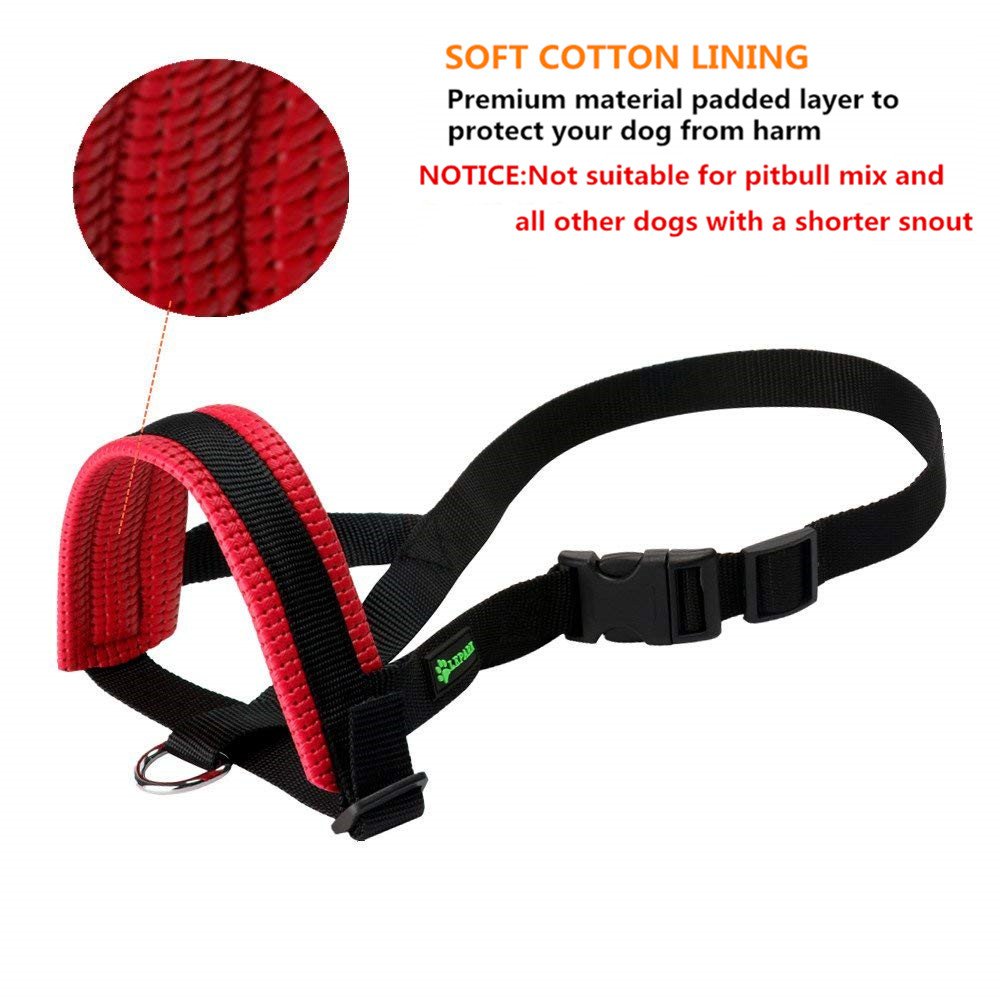 Nylon Dog Muzzle For Small,Medium,Large Dogs Prevent From Biting,Barking And Chewing,Adjustable Loop(Xl/Red)