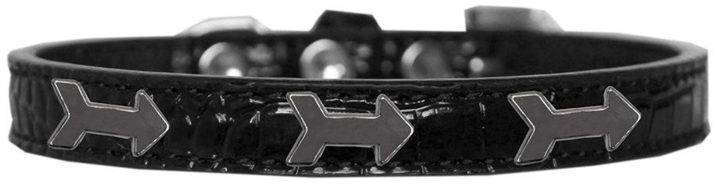 Mirage Pet Products Arrows Widget Croc Dog Collar White Size 10