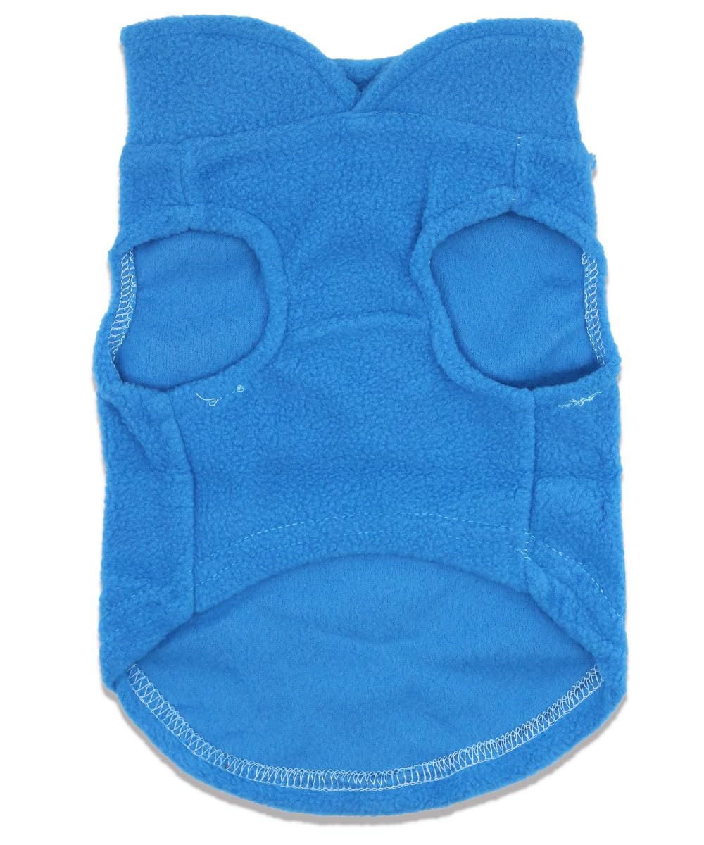 Droolingdog Cat Sweater Fleece Vest Lightweight Cat Clothes For Small Cats Only, Small, Blue