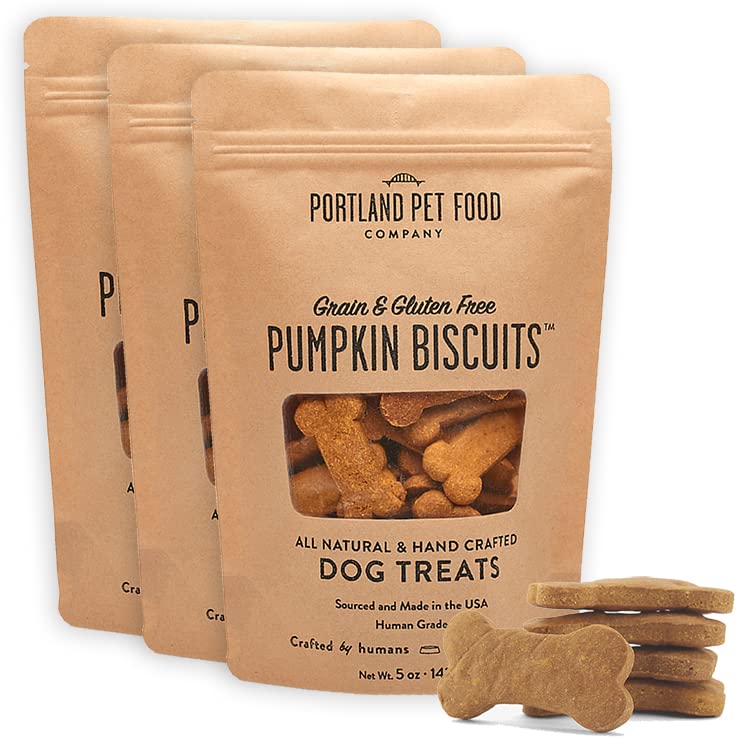 Portland Pet Food Company Pumpkin Healthy Dog Treats - Multipack, Grain-Free, Human-Grade, All Natural Dog Training Treats & Bis
