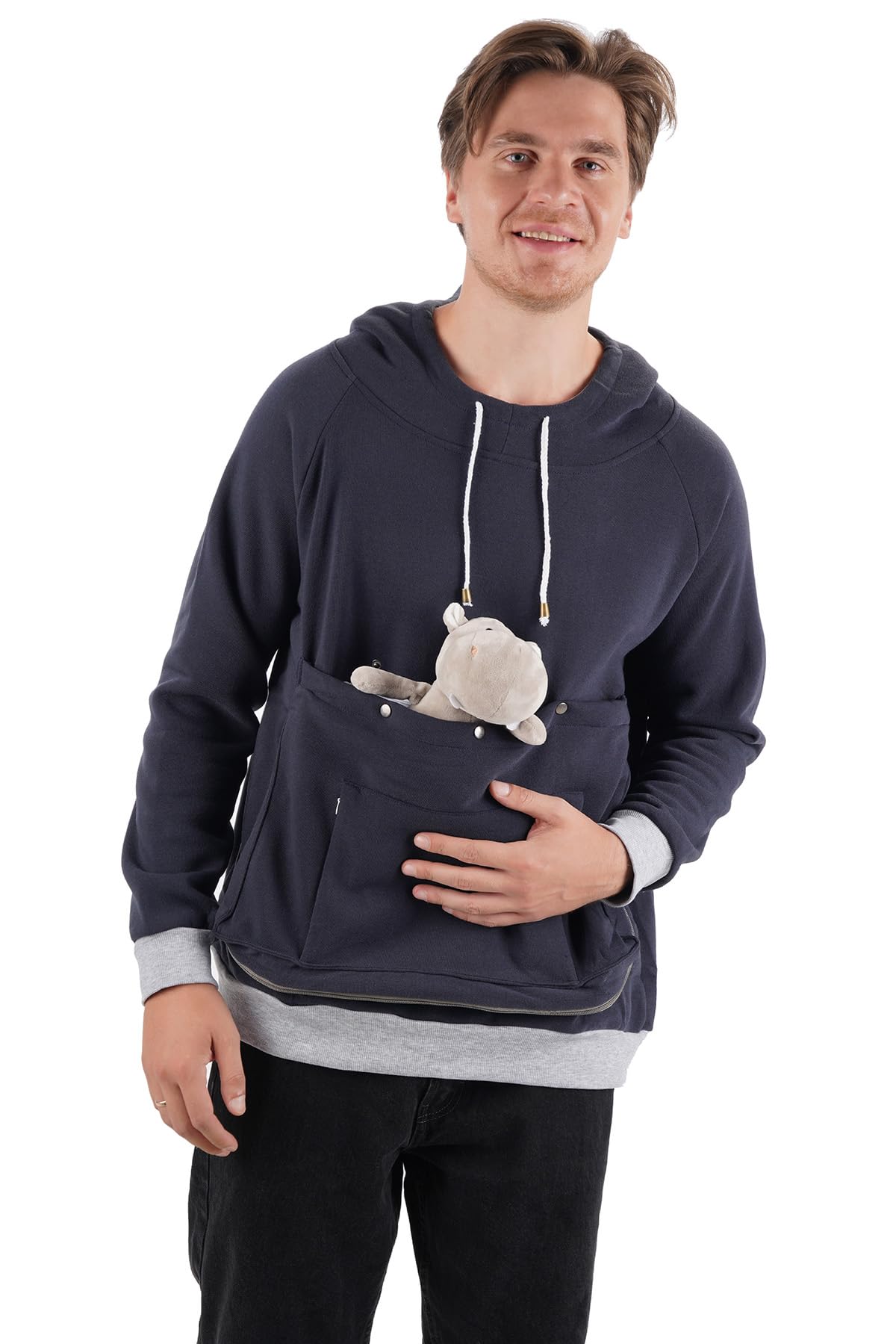 Cat Dog Carrier Hoodie Big Pet Pouch Sweatshirt Puppy Kitten Holder Carrier Pullover Top Kangaroo Unisex Hoodies (Adult, Medium,