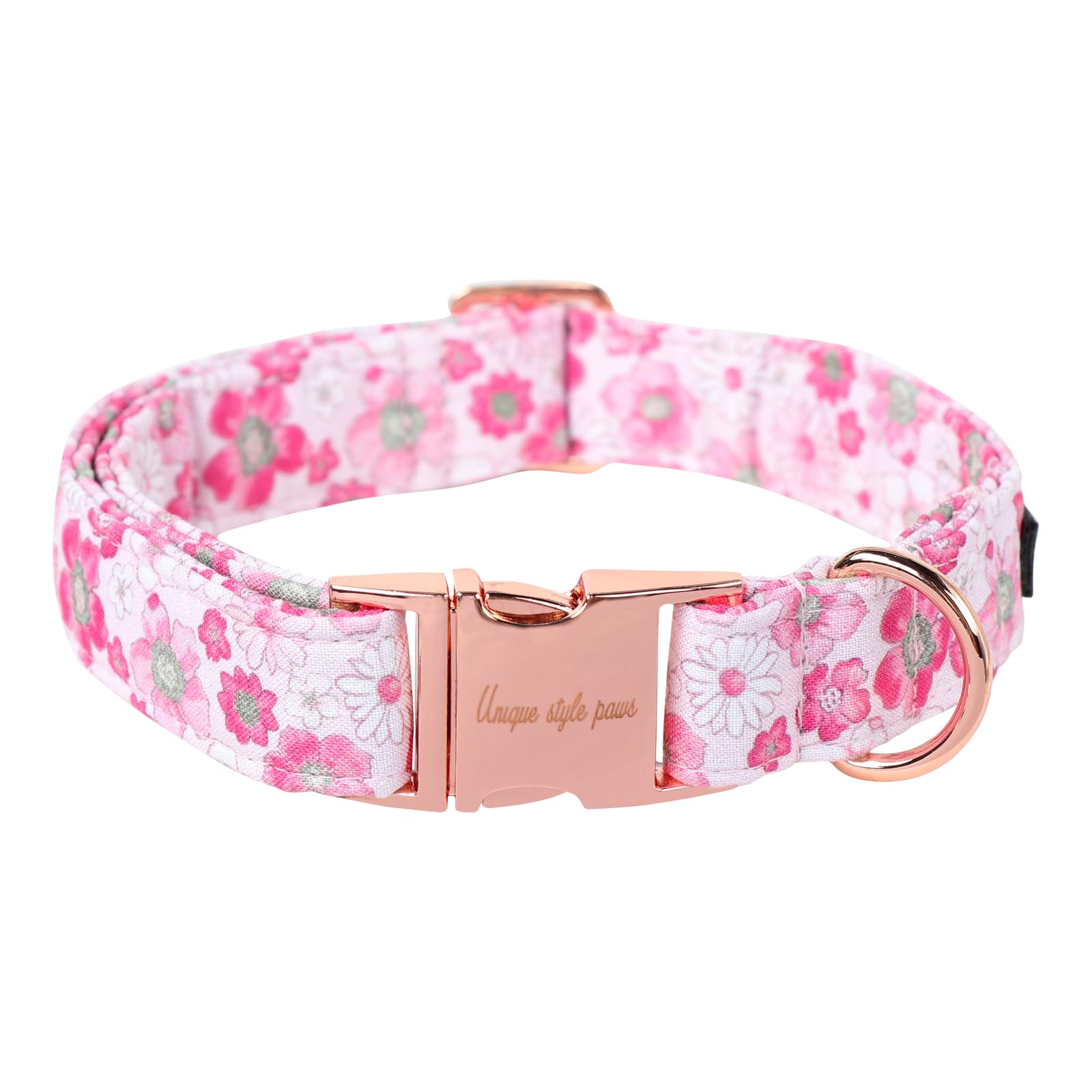 Unique Style Paws Summer Dog Collar, Cute Pink Dog Collar With Flower Pattern, Comfy&Breathable Puppy Collar For Dog,Cats Gifts