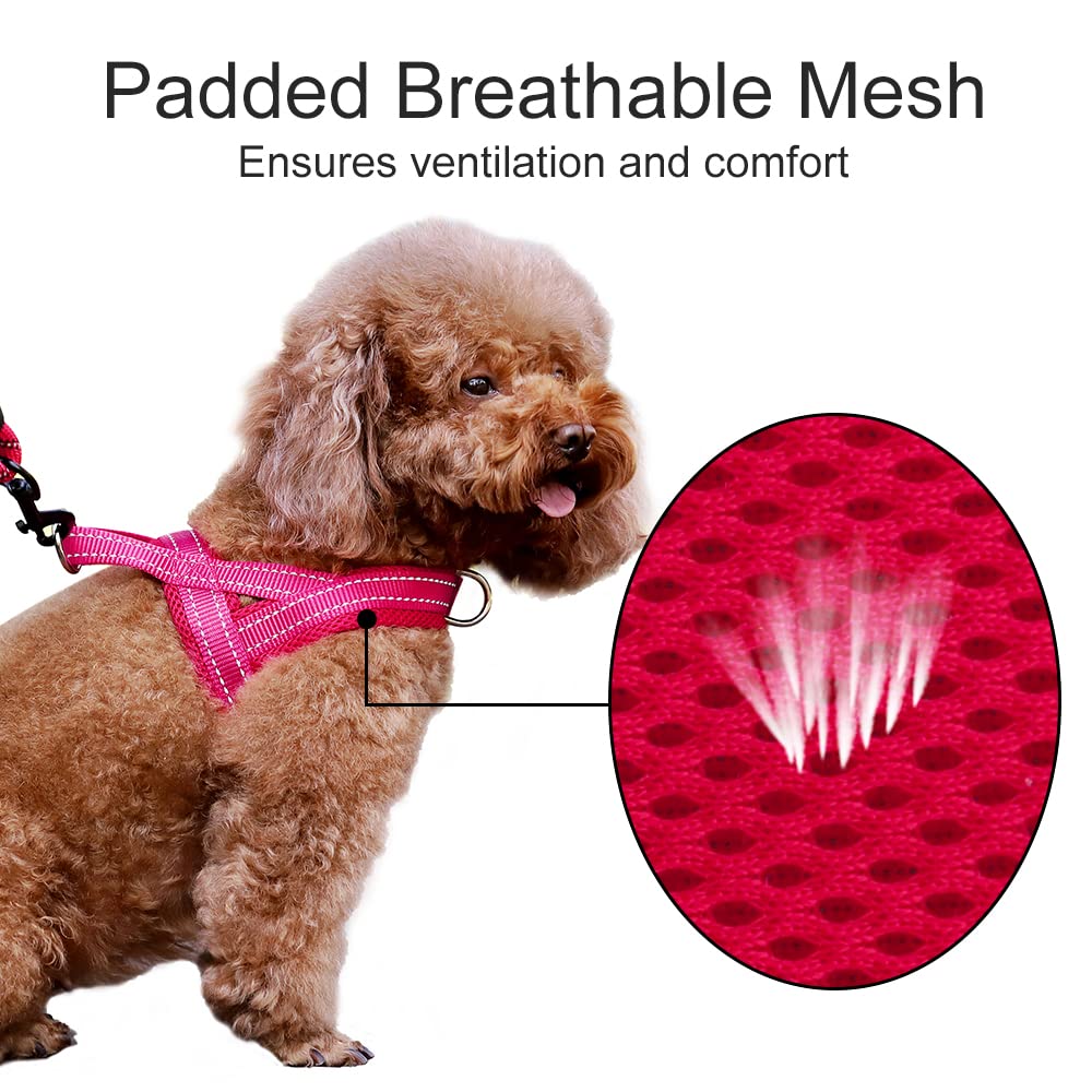 Plutus Pet No Pull Dog Harness With Breathable Mesh Padded, Adjustable Reflective Escape Proof Dog Harness, Quick Fit Dog Vest Harness For Small Medium Large Dogs(Xs, Pink)