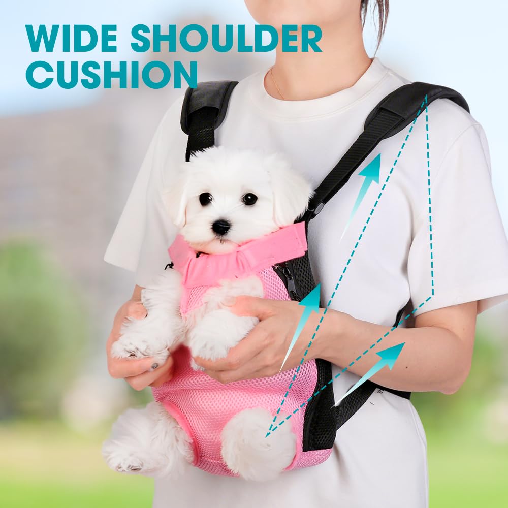 Inspack Dog Cat Backpack Carrier, Dog Carrier Adjustable For Small Medium Dogs, Pet Dog Front Chest Carriers Backpacks, Puppy Ca