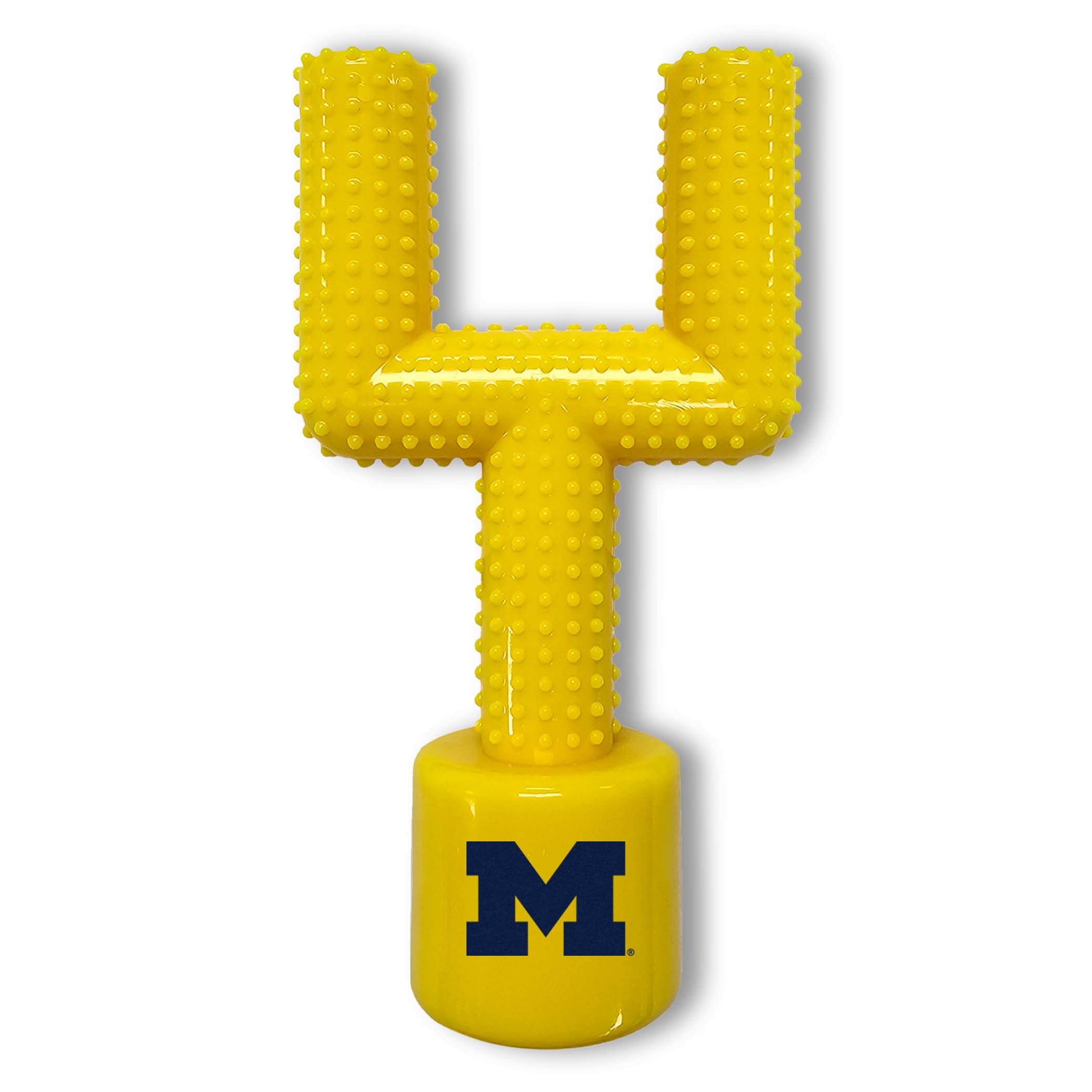 Ncaa Michigan Wolverines Mega-Chew Hard Nylon Bacon-Flavored Dog Bone Football Goal-Post Chew Toy. Interactive, Tasty & Fun Dog 