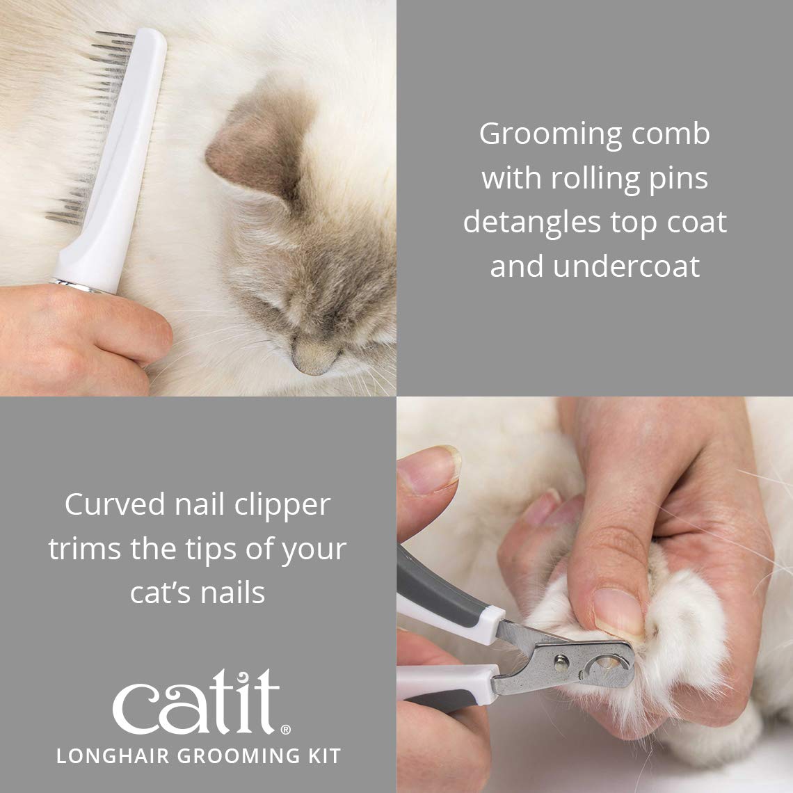 Catit Senses 2.0 Long Hair Cat Grooming Kit