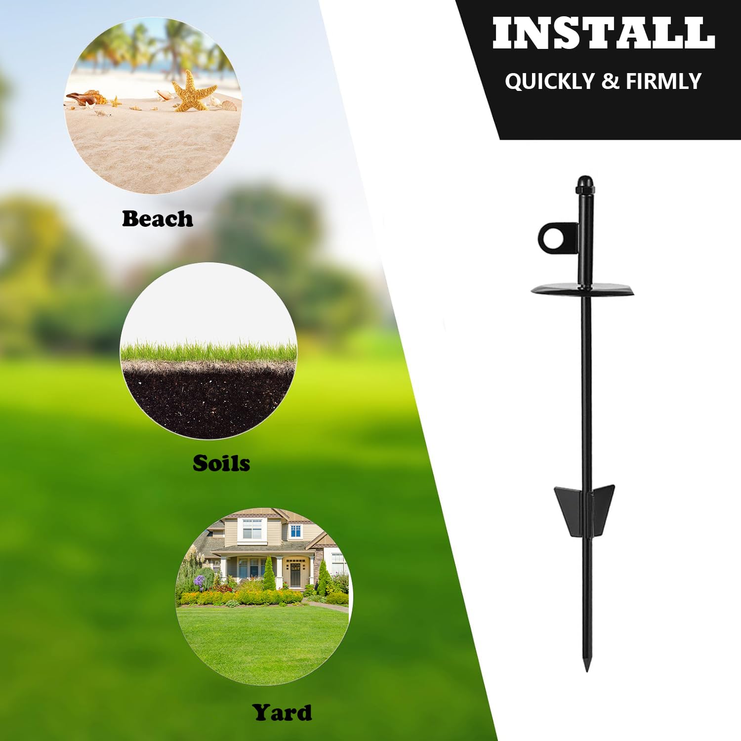 16Dog Tie-Out Stake, Durable Silver Spiral Anchorstake, Secure Outdoor Tethering for All Cable Leash Chain, Camping Yard, Rust