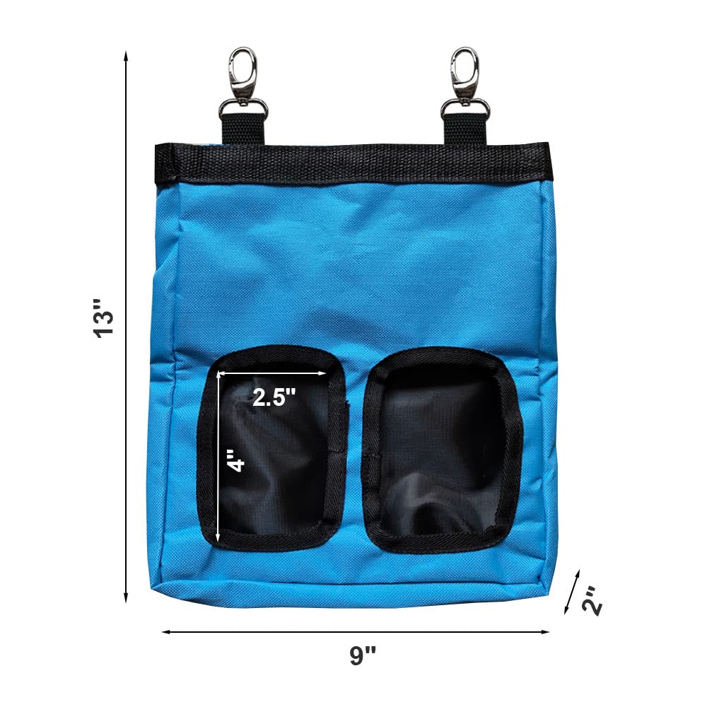 Guinea Pig Hay Feeder, Hanging Rabbit Hay Feeder Bag For Guinea Pigs Bunnies Chinchillas. Blue