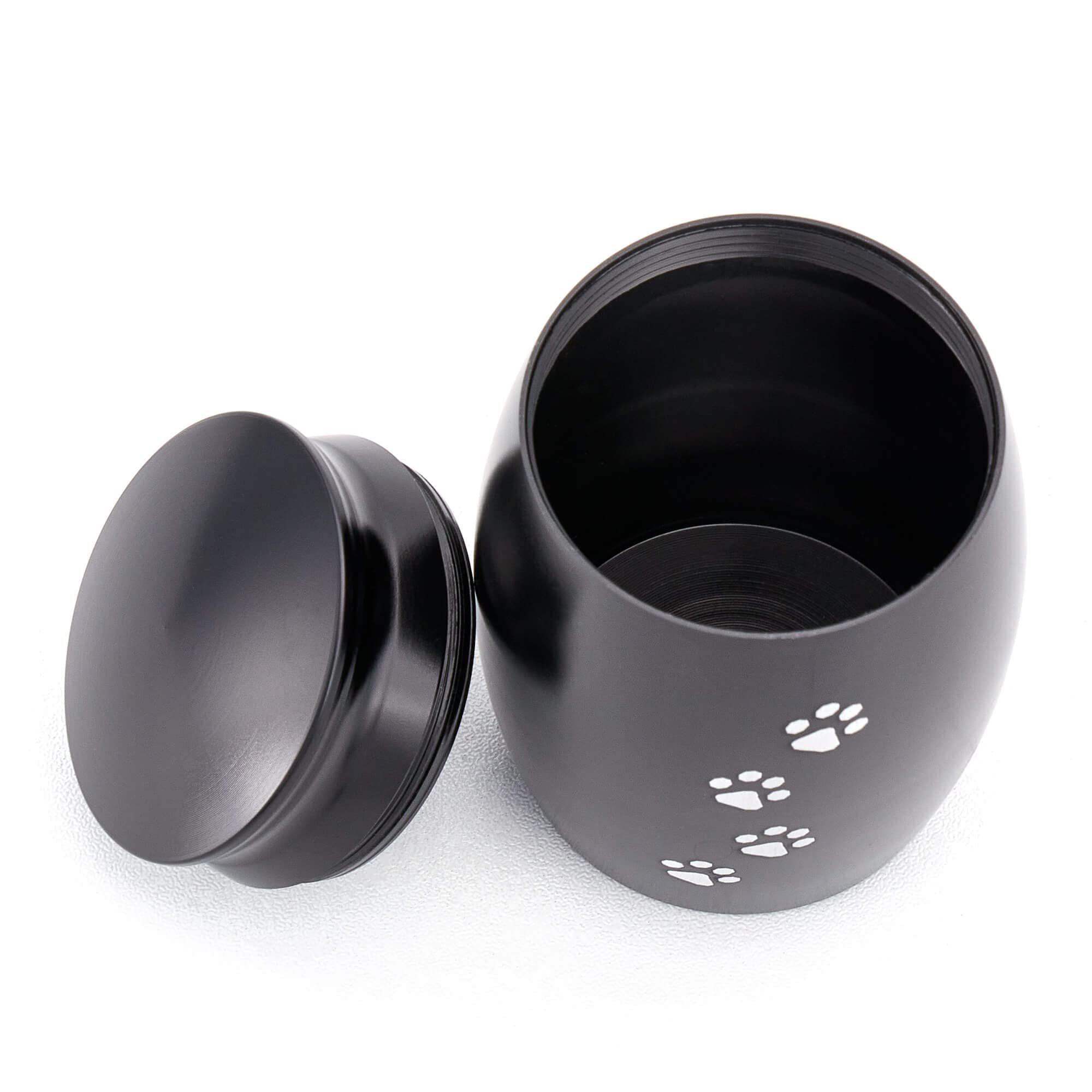Lines Arte 2.67 Inches Small Cremation Urns For Dog Or Cats Ashes,Mini Black Pet Ashes Keepsake With Paw Print