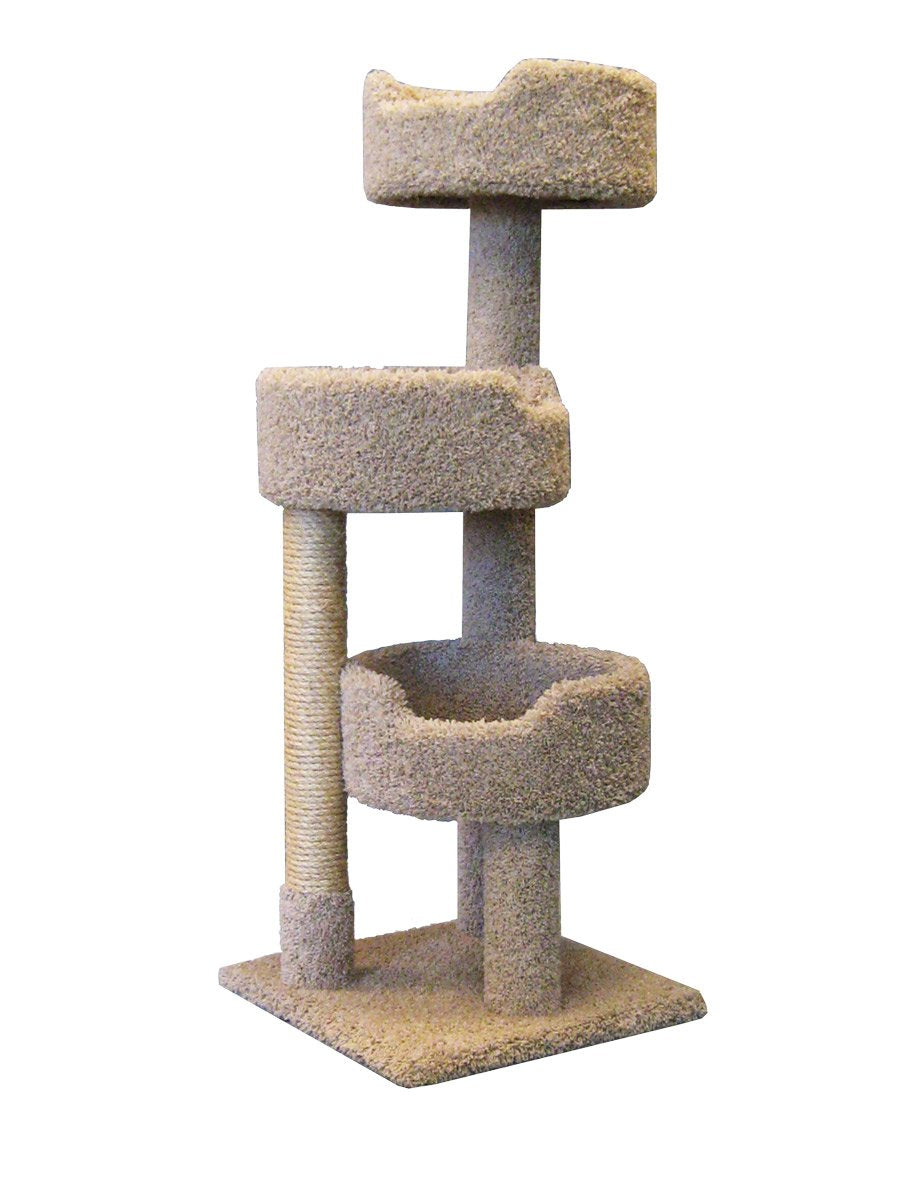 Deluxe Cat Tower With Spacious Cat Perches And Scratching Post For Large Cats