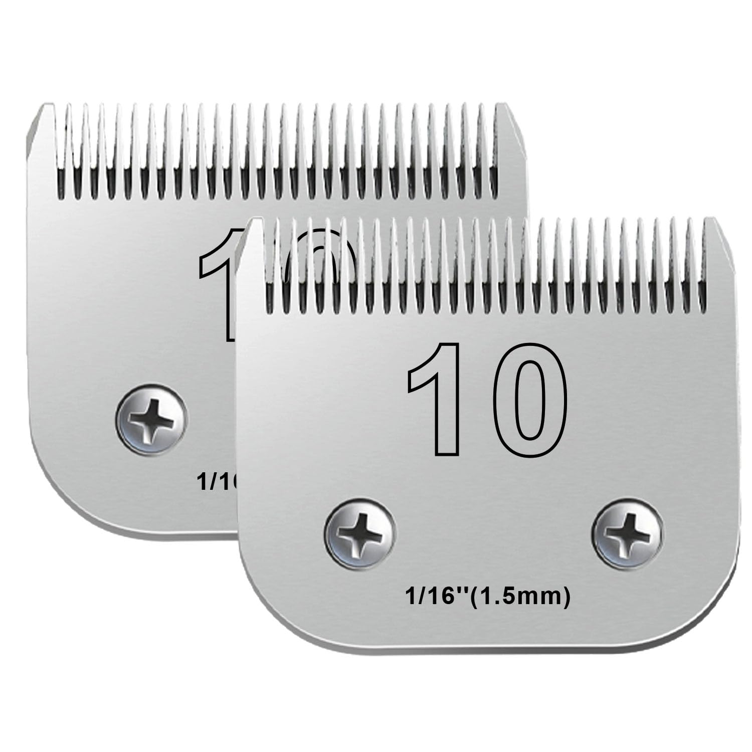 2Pcs 10 Blades Dog Grooming Blades Compatible With Andis,Oster A5,Wahl Km10 Dog Clippers,Size-#10, 1/16-Inch Cut Length (2Pcs #1