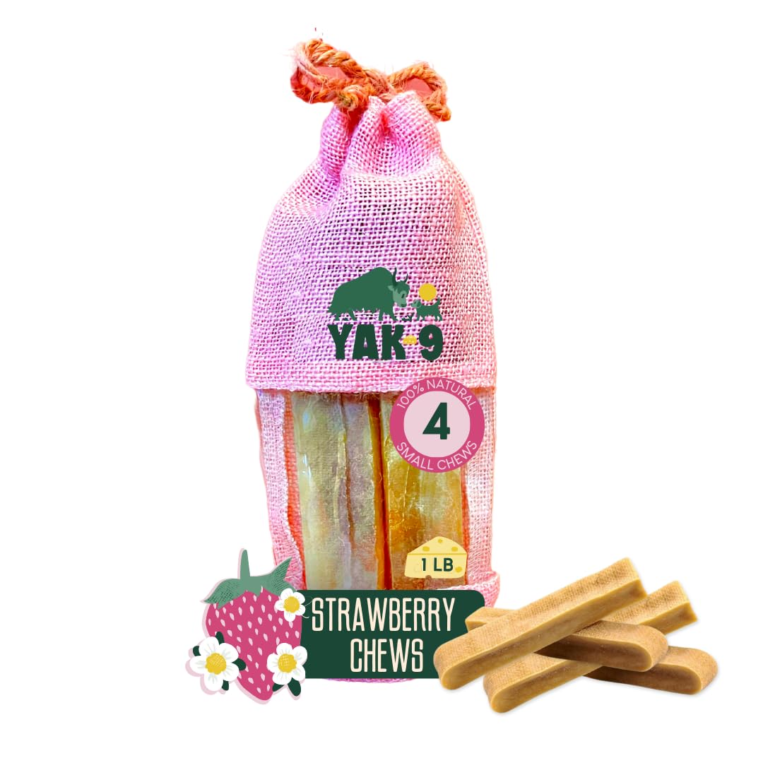 YAK-9 Yak9 Cheese Dog Chews, High Protein Treats, Natural, Rawhide Free, Long Lasting with Vitamins & Minerals, Small Size, Stra