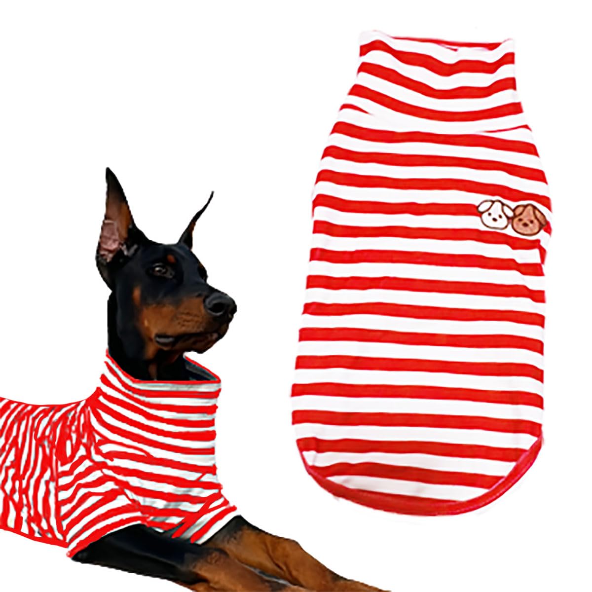 Turtleneck Dog Shirts For Large Dogs, Striped T-Shirt Comfy Stretchy Shirt Puppy Sweater Warm Costumes Pet Pullover Clothes For 