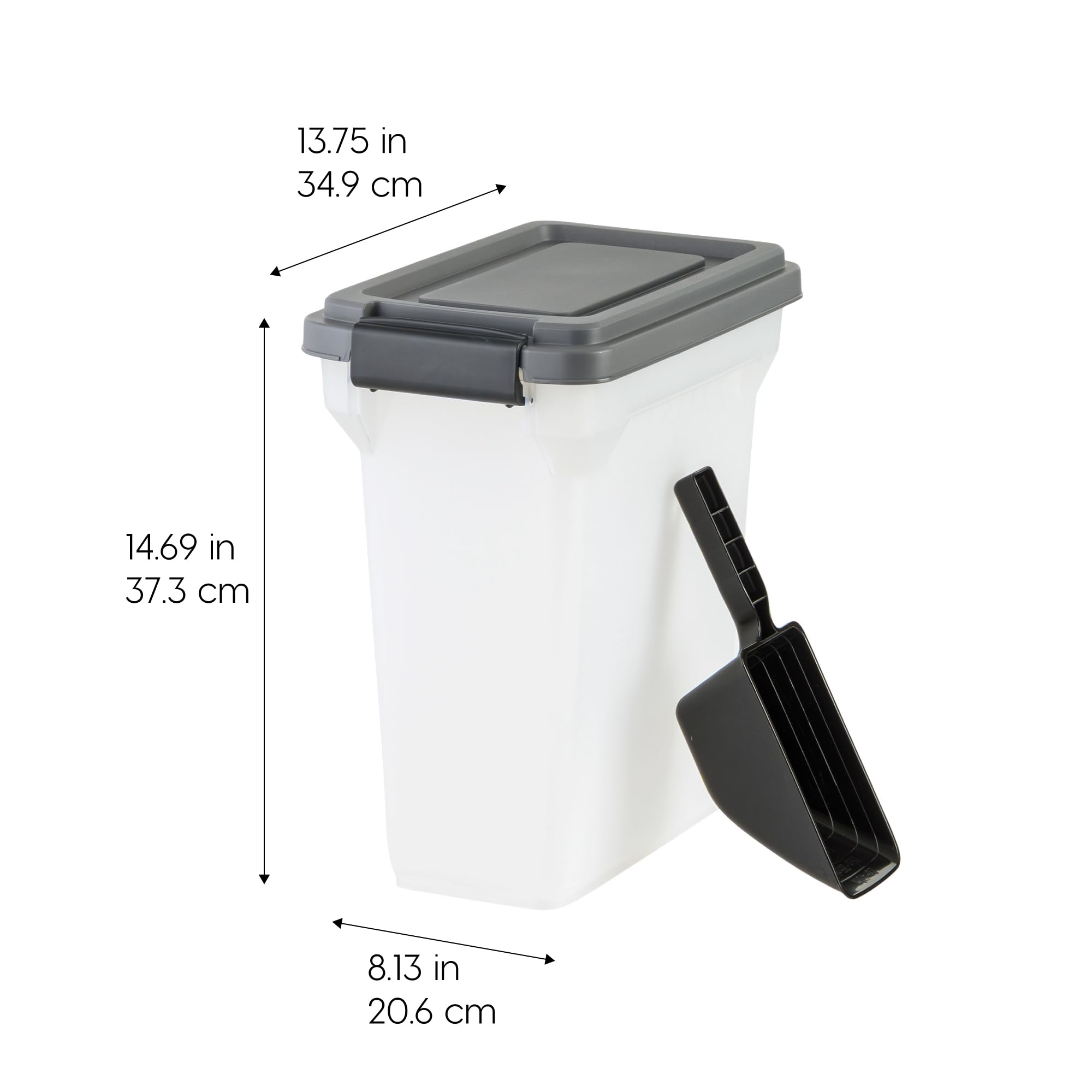 IRIS USA Dog Food Storage Container, Airtight, 13 lbs, BPA Free, Dark Gray