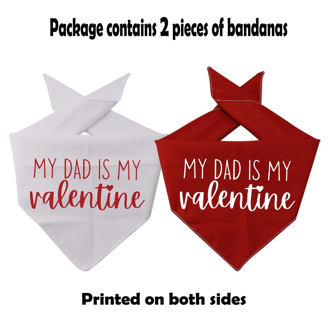 2 Pack My Mom/Dad Is My Valentine Dog Bandana Valentine'S Day Dog Bandana Gift (2 Pack Dad Valentine)