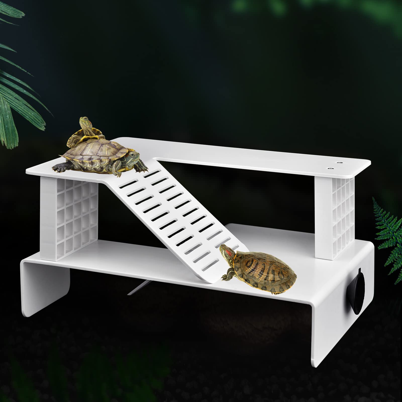 Weaverbird Turtle Basking Platform, Turtle Tank Platform Aquarium Animal Sink Wharf, Double Decker Reptile Habitat, Climbing She