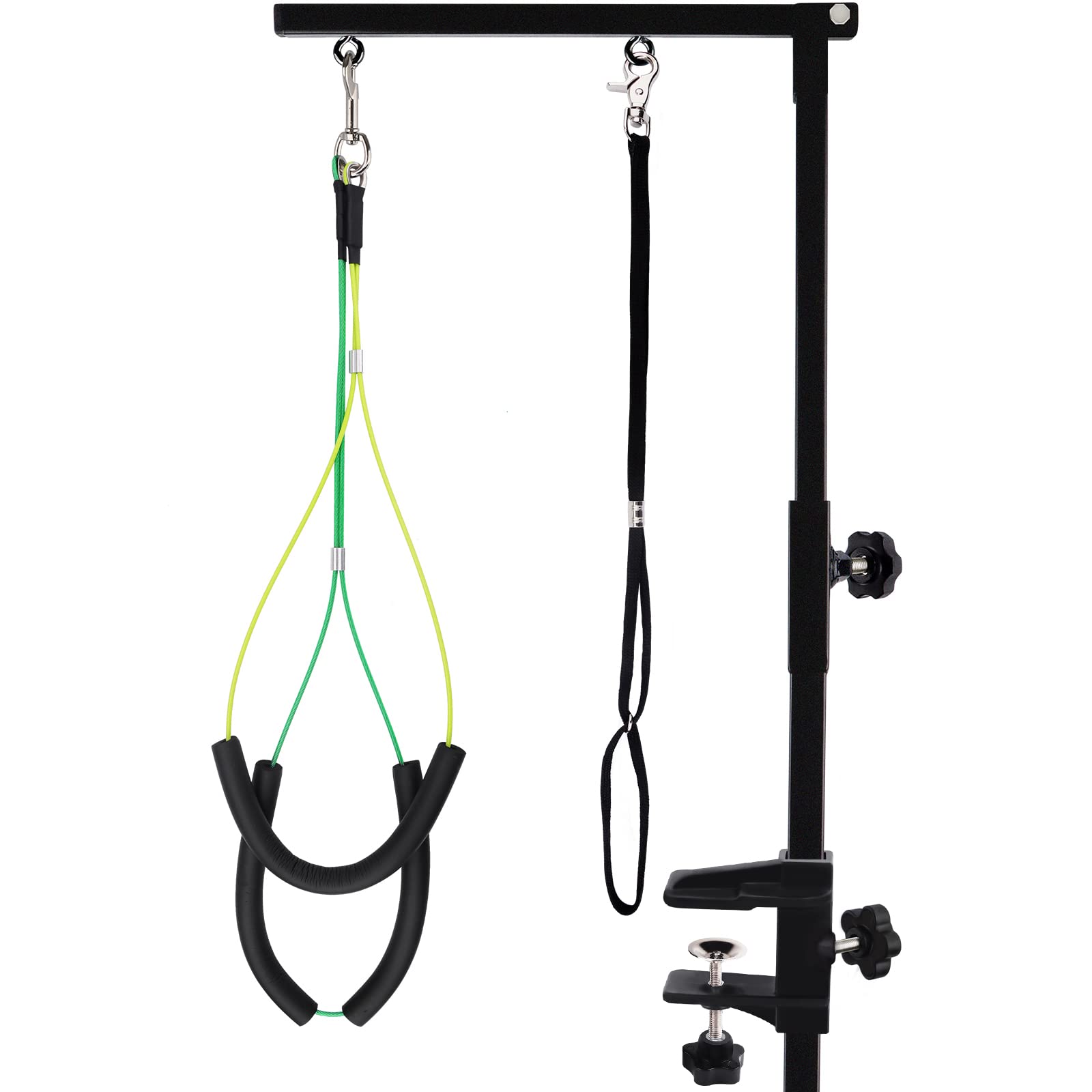 Kalolary Foldable Pet Dog Grooming Arm With Clamp, Dog Grooming Loop Noose & Two No Sit Haunch Holder (Single Arm)