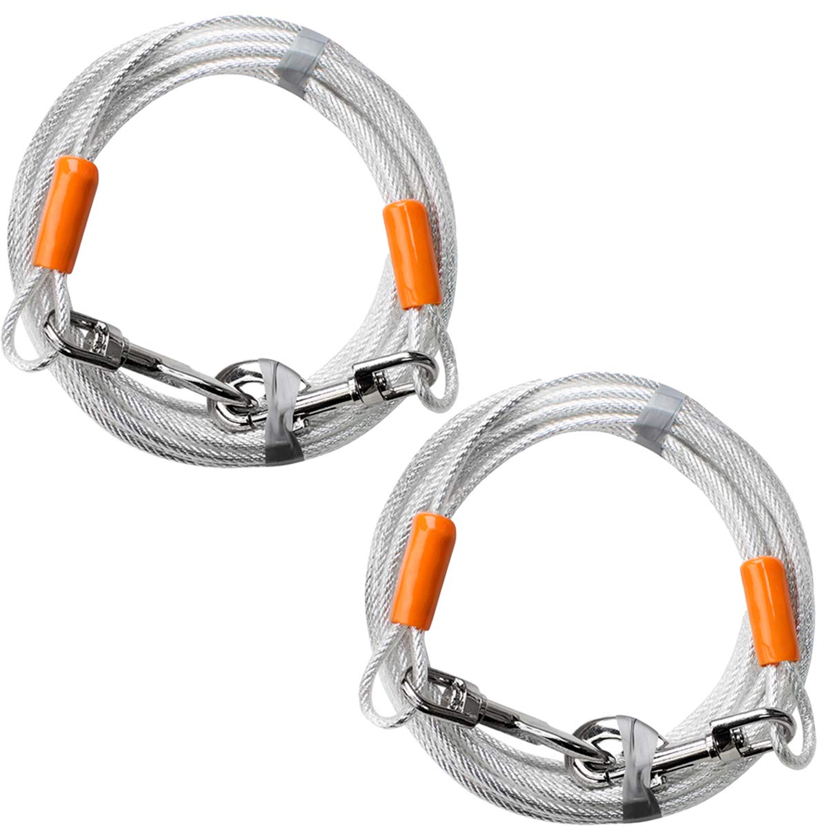 Bv Pet Small & Medium Tie Out Cable For Dog Up To 60/90 Pounds, 25-Feet (90Lbs/ 25Ft/ Sliver (Set Of 2))