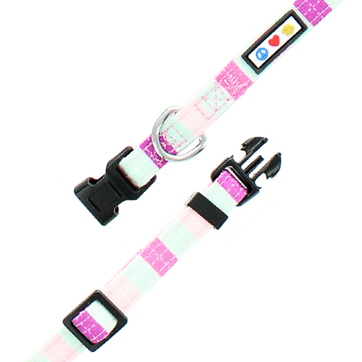 Pawtitas Pet Soft Adjustable Solid Color Nylon Puppy/Dog Collar Personalized Customizable Dog Collar Embroidered Customize W Pet