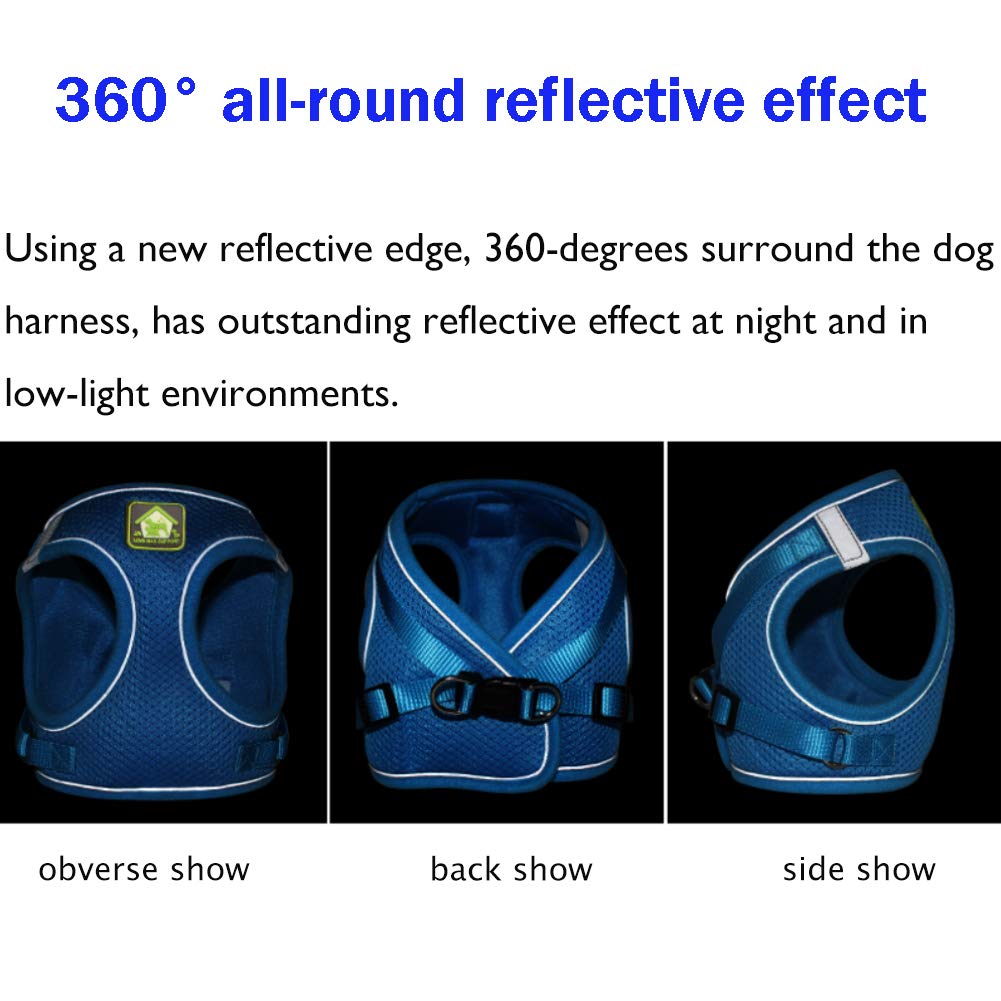 Feimax Dog Harness And Lead Set, No Pull Soft Mesh Reflective Escape Proof Step-In Vest Pet Adjustable Outdoor Harnesses For Medium Large Dogs Cats