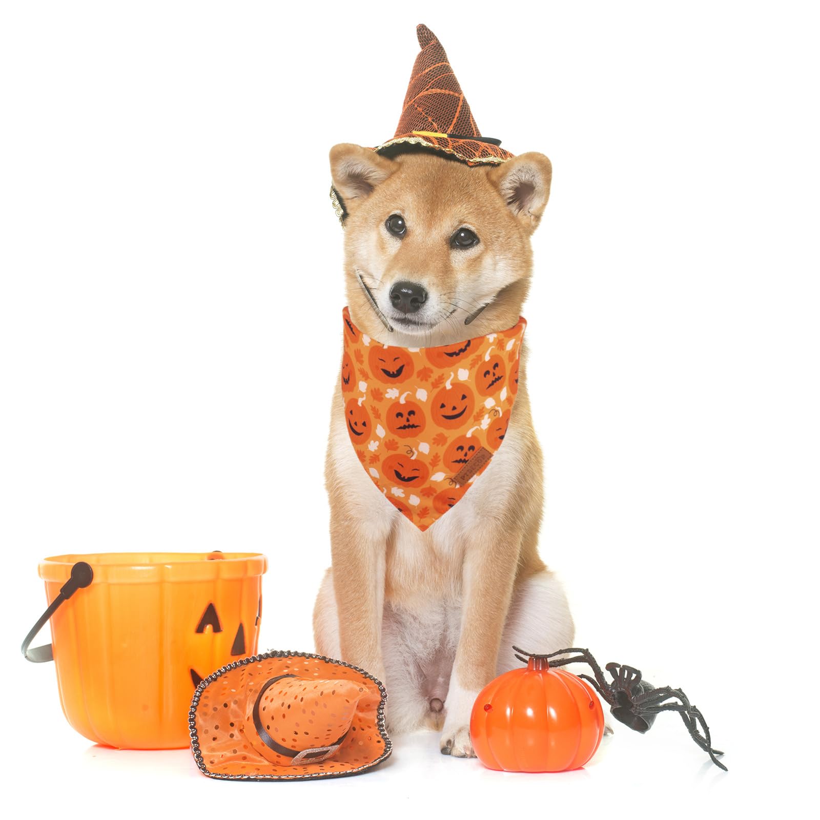 Ptdecor Halloween Dog Bandana, Reversible Holiday Pet Scarf, Multi Size, Triangle Puppy Halloween Bandanas For Medium Large Dogs