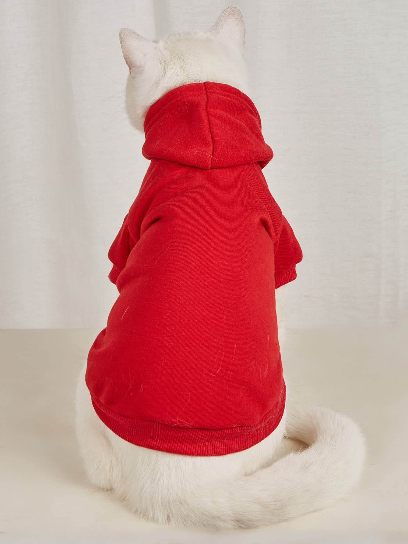 Qwinee Basic Dog Hoodie, Dog Warm Jacket, Cat Apparel, Dog Shirt, Dog Clothes For Puppy Kitten Small Medium Dogs Cats Red Xs