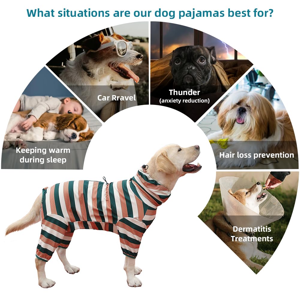 Koogal Pet Pajamas For Large Dogs,Extra Large Stretch, Suitable For Adult Dogs, Medium-Sized Dogs, Large Dogs Jumpsuit Four-Legg