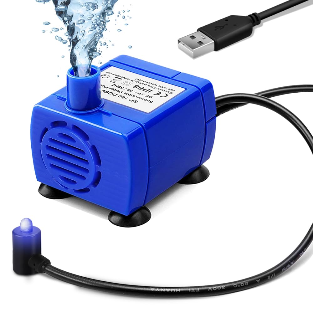 Comsmart Pet Water Fountain Pump, Upgraded Auto Power Off Cat Fountain Pump Replacement, Cat Fountain Water Bowl Inside Replacem