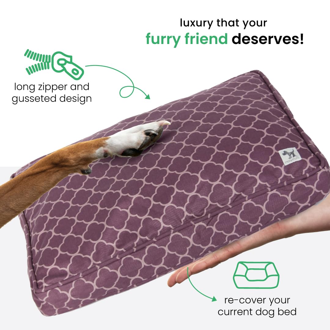 Molly Mutt Medium To Large Dog Bed Cover - Royals Print - Measures 27   X36   X5 - 100% Cotton - Durable - Breathable - Sustaina
