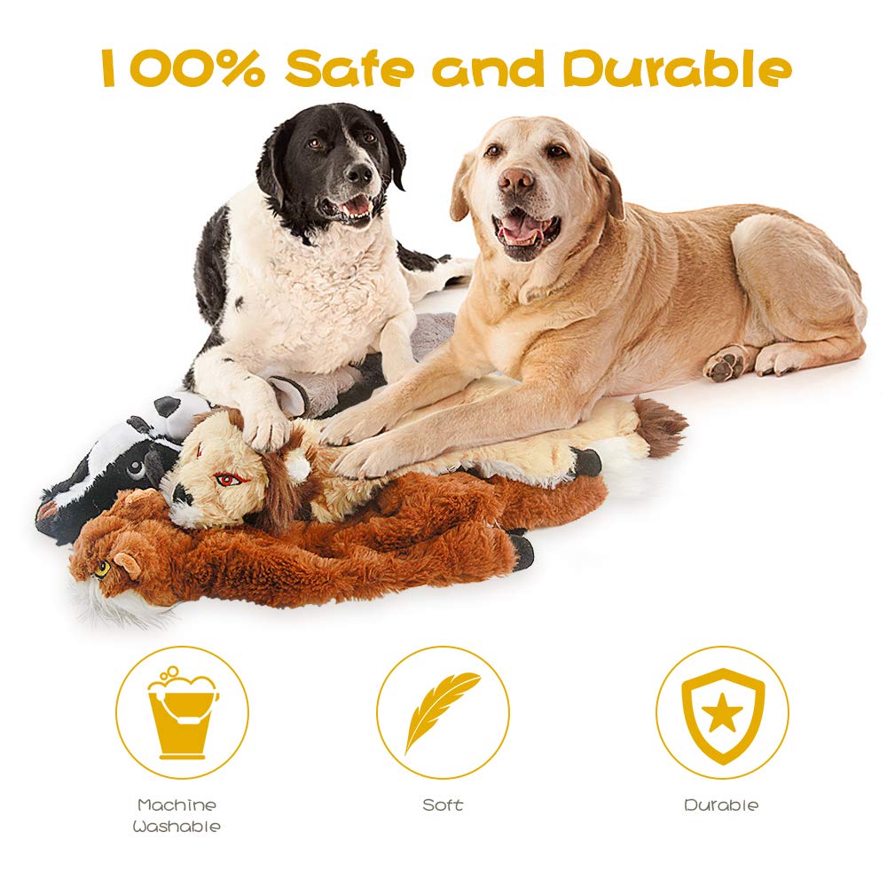 FIREOR Dog Squeak Toys - No Stuffing Plush Chew Toy, 5 Pack for Small to Large Breeds, Durable, Squeaky, Available in Multiple Colors