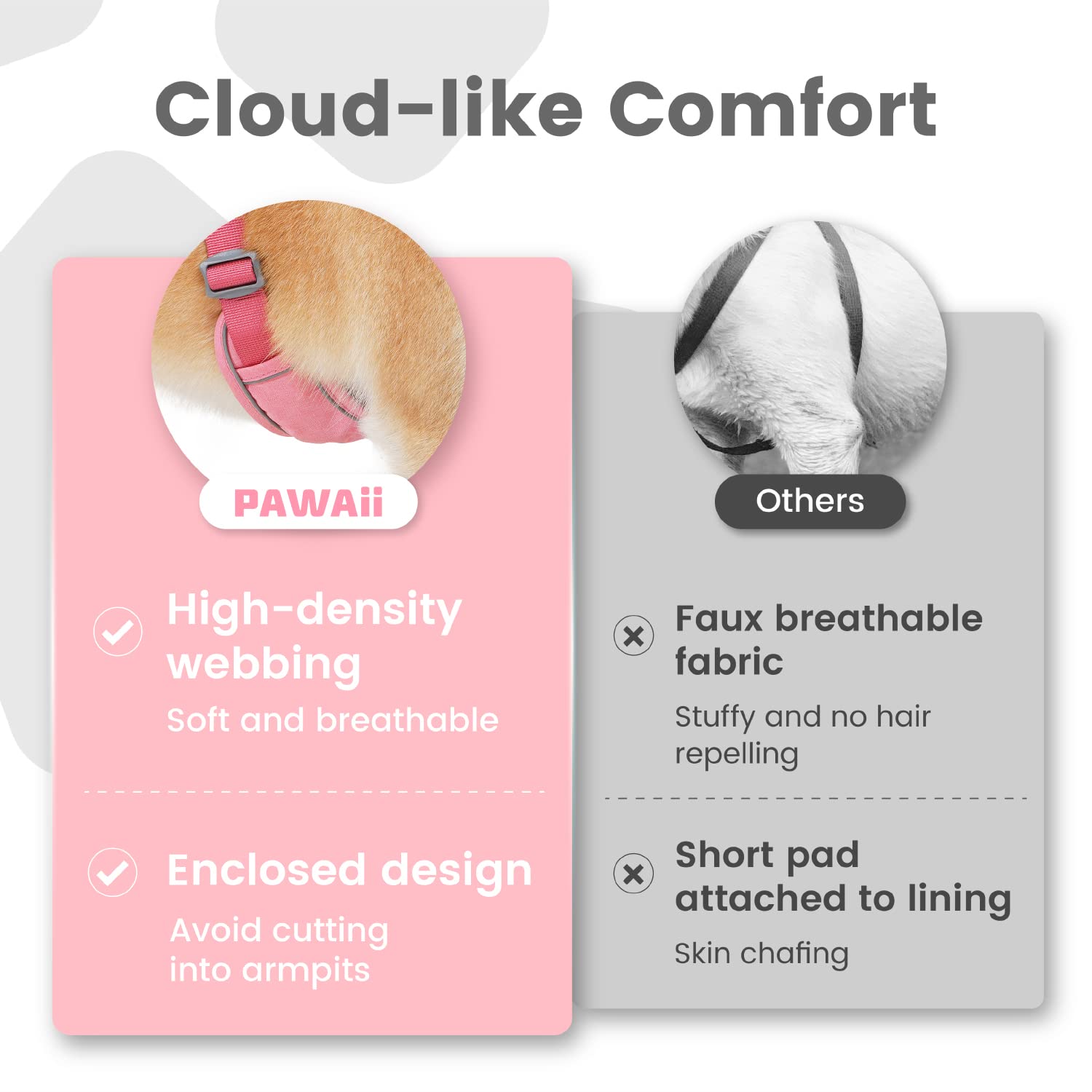 Pawaii Mimi Pink Small Dog Harness, No Choke, Adjustable Soft Padded Pet Vest With Easy Control Handle & Digital Id Tag