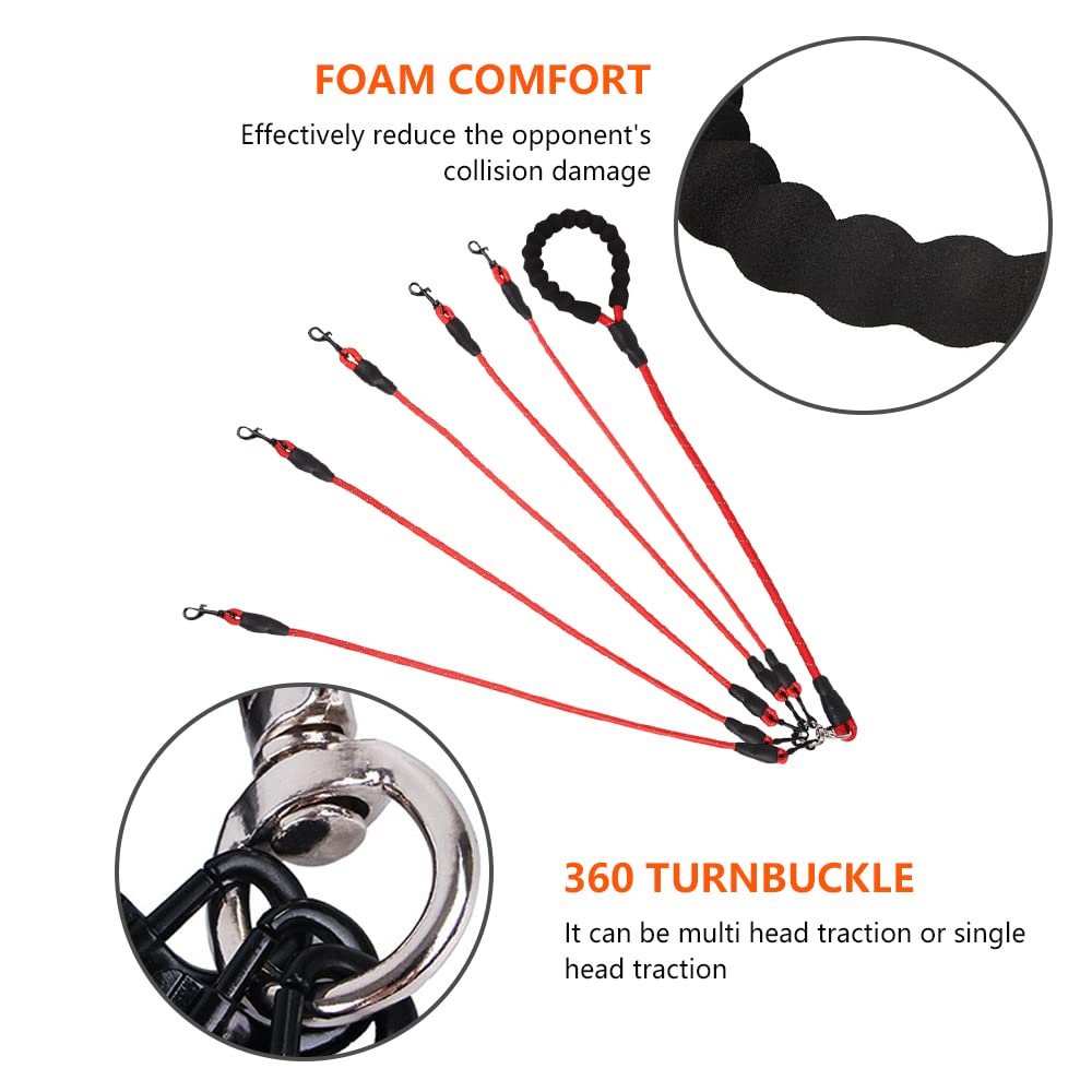 Five Dog Leash,Comfortable 5 Dog Leash With Reflective,360 Swivel No Tangle Five Dog Training Leash,For Large Medium Small Dogs