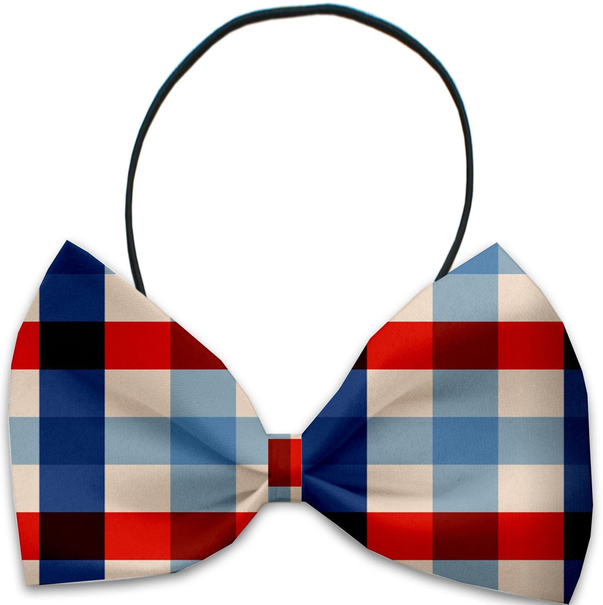 Pet, Dog & Cat Bow Ties, &quot;Patriotic Group&quot; *Available in 10 different print options!* Elastic Band Patriotic Plaid