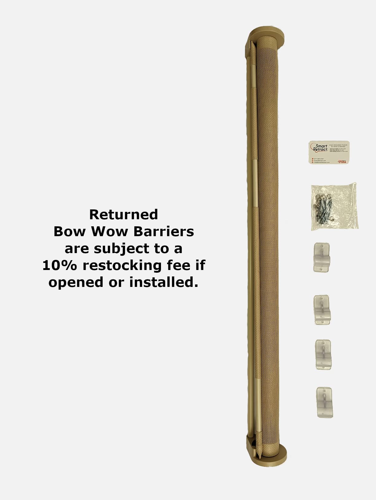 Bow Wow Barrier 28” White By Smart Retract: Retractable Door Barrier For Pets