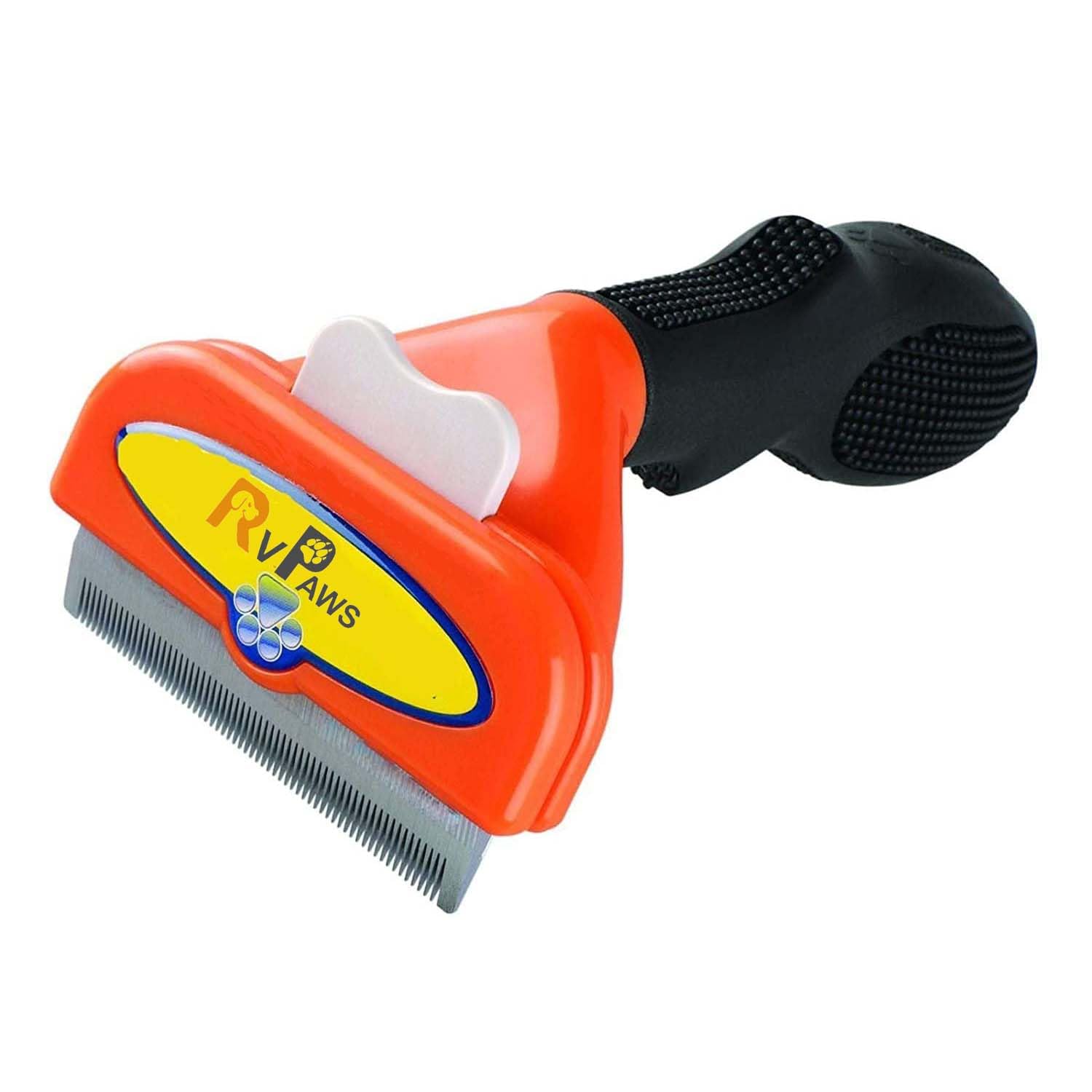 Pups&Pets Dogs DeShedding Comb | Gentle Dogs Grooming Brush Slicker Tool | Effectively Reduces Shedding Up To 90% For Dogs & Ca