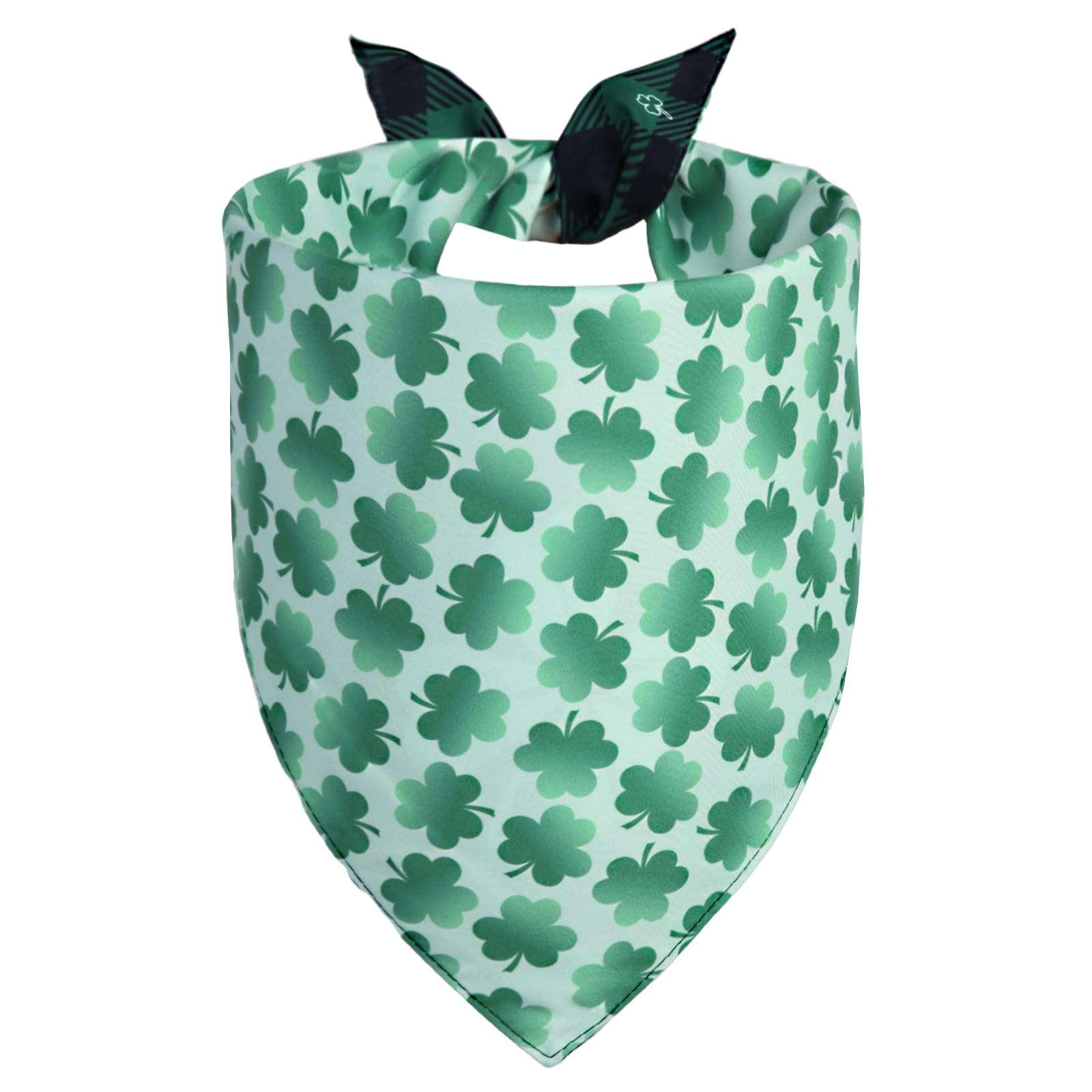 QUQULE St. Patrick's Day Dog Bandana Large 1PCS, Green Scarf for Boy and Girl, Durable Triangle Reversible Bibs Handkerchief for