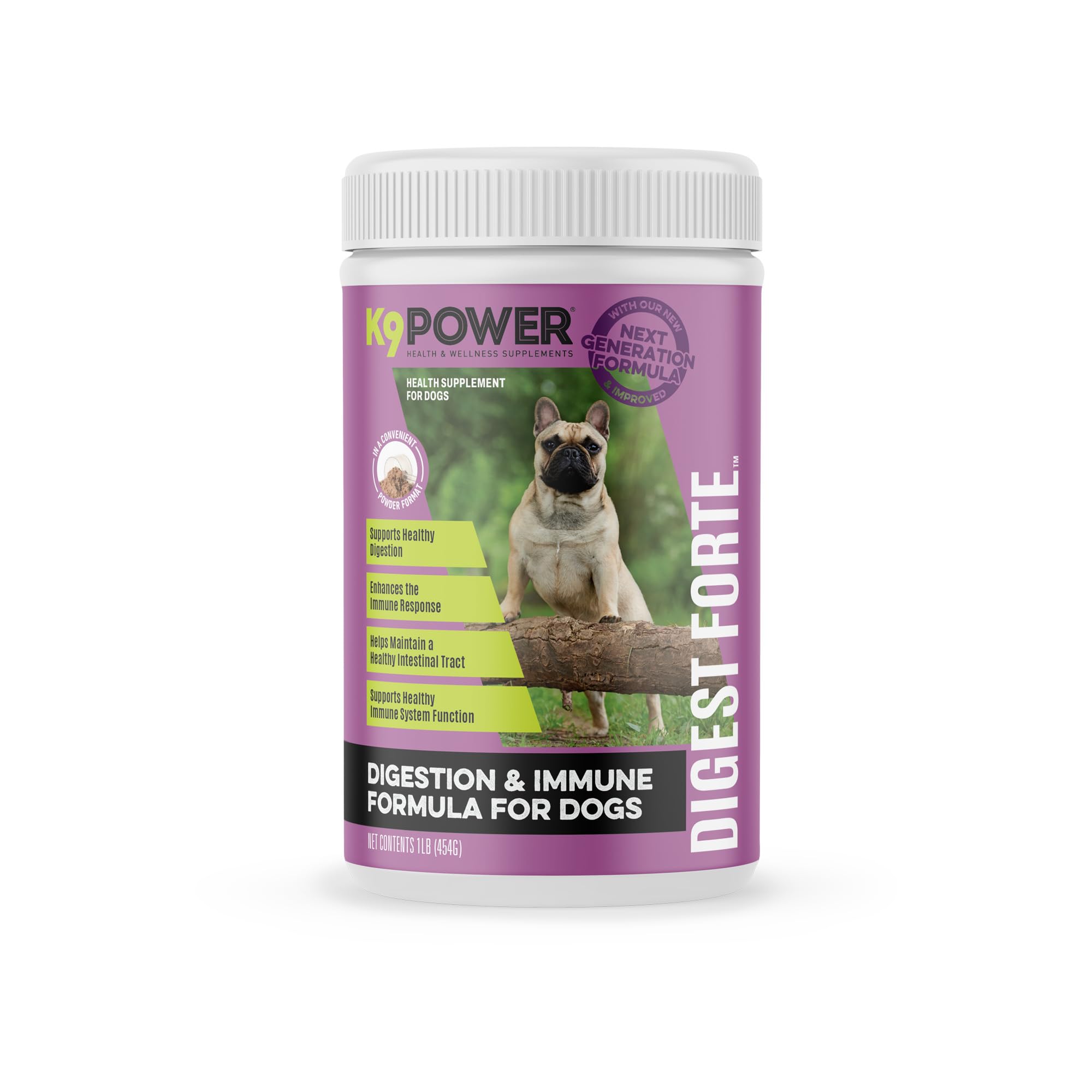 K9 Power Digest Forte for Dogs 1lb - Digestive, Immunity & Calming Support - Enhances Nutrient Absorption - Balances Gut Flora -