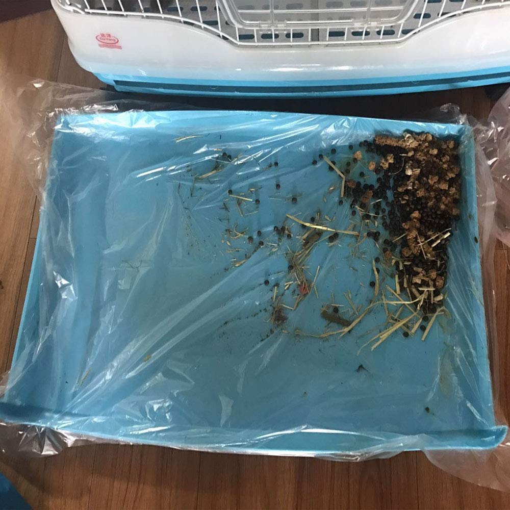 PeSandy 50PCS Disposable Rabbit Cage Liner - Plastic Bunny Mat Film for Rabbits, Hamsters, Guinea Pigs, 37.4'' x 27.6'', White