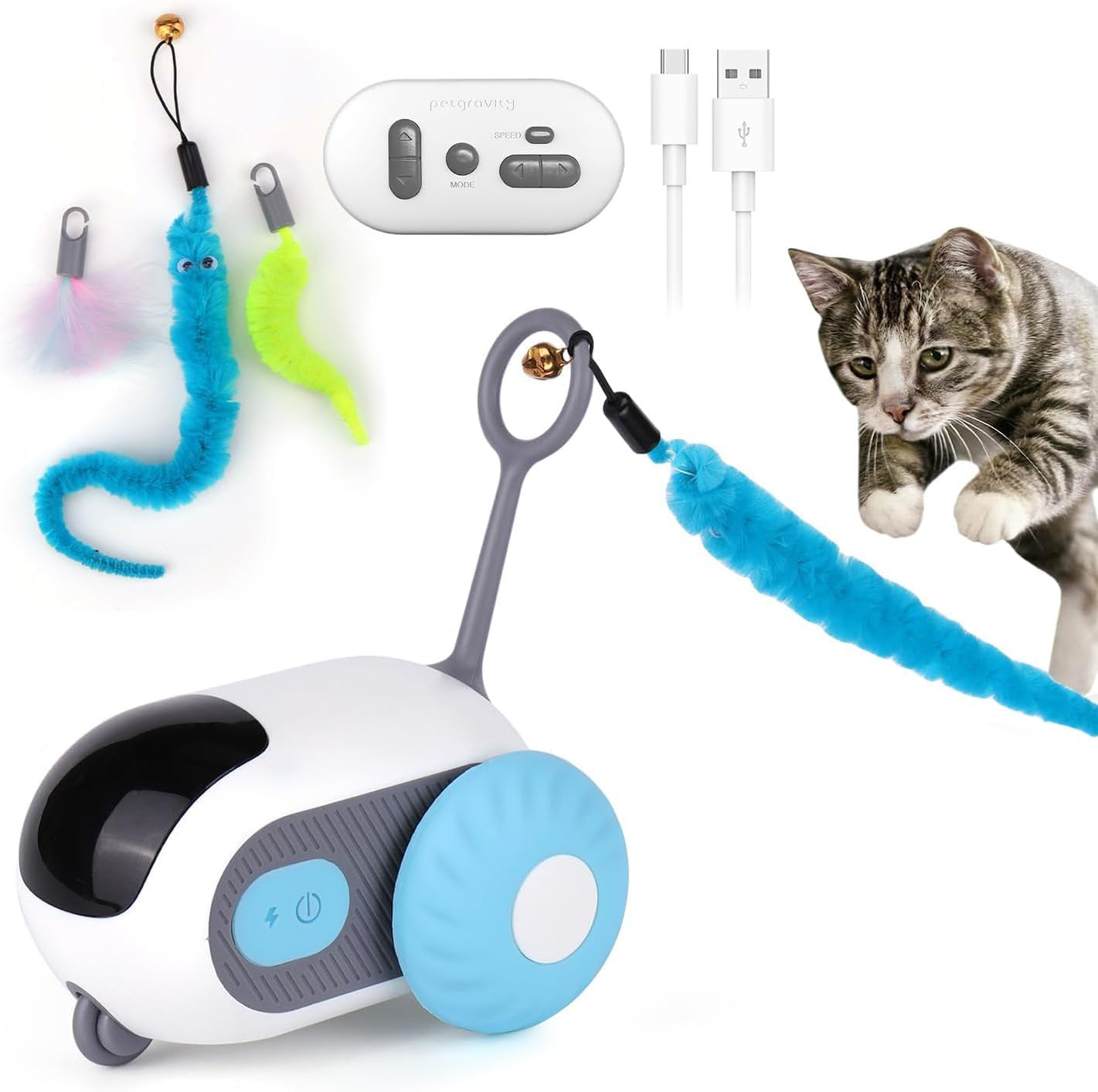 Vibehub Pawzo Interactive Electric Cat Toy With Remote Control