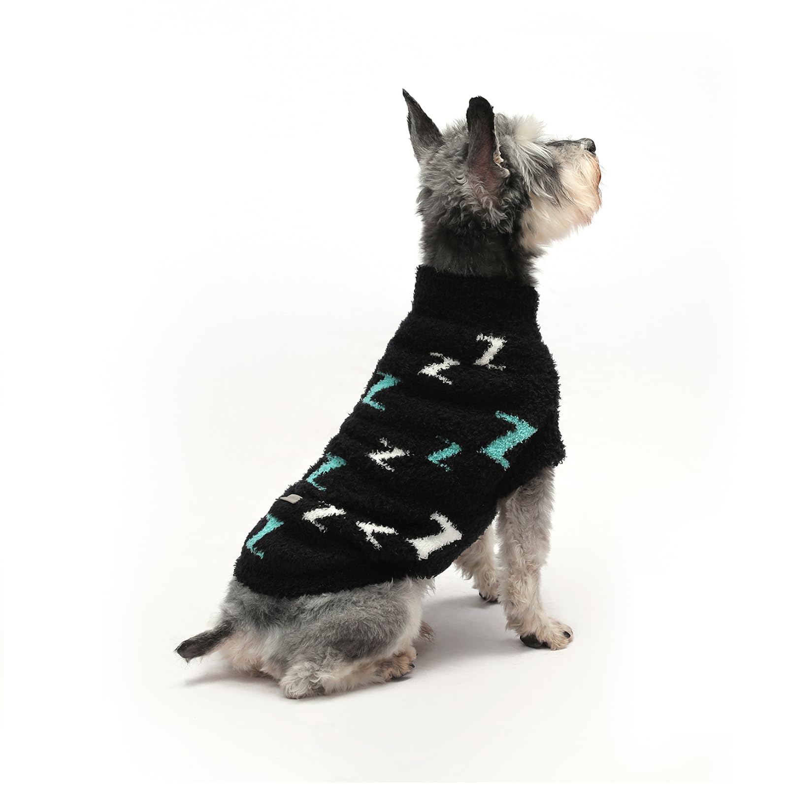 Mengmengda Dog Sweaters For Small Dogs Boy Girl Dog Pullover Sweater Dog Clothes Cold Weather Cable Knitwear Thick Warm Outfits For Chihuahua Bulldog Dachshund Pug Yorkie (Black-S