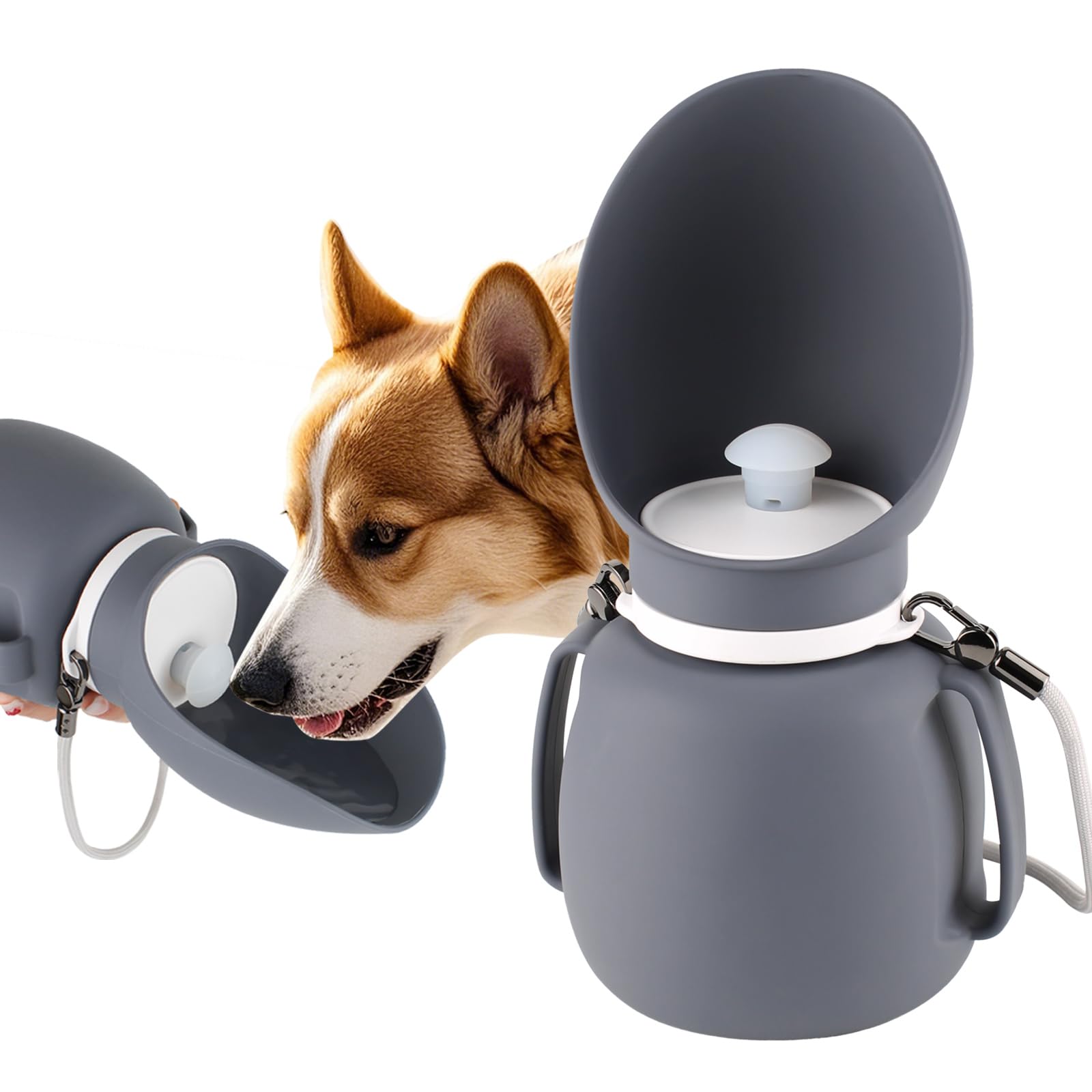 Namsan Portable Water Bottle For Dogs, High-Capacity 800Ml, Silicone Dog Water Bottle With Lanyard, Leakproof Dog Travel Cup, Bp